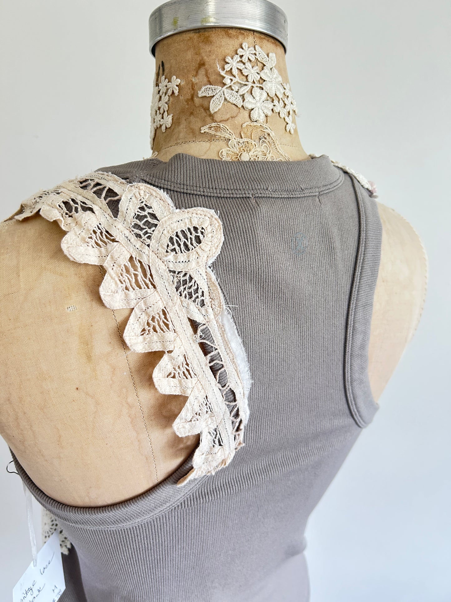 Upcycled Vintage Lace Tank S/M #TANK2