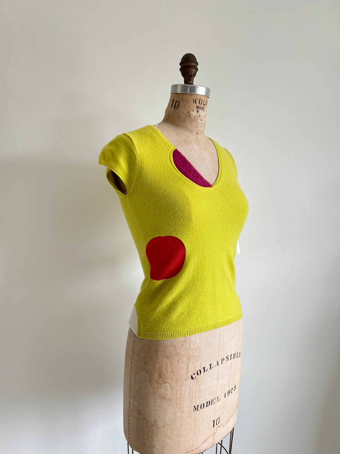 Abstract Art Patched Upcycled Cashmere Size XS #ART1