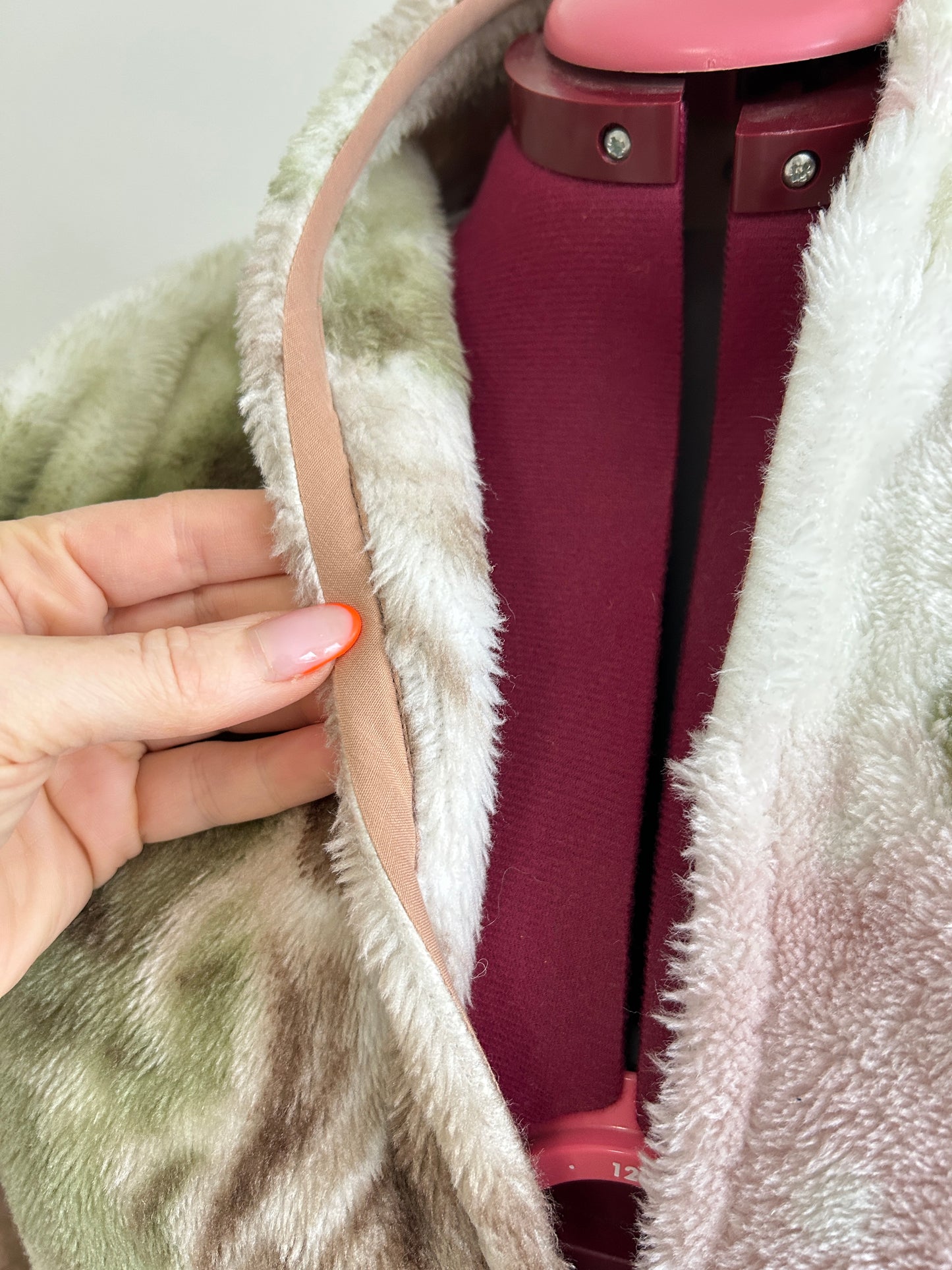 Vivianne Jacket with Upcycled Vintage & Fleece Wool Blanket & Leather & Wooden Toggles Dog Theme Size XL/2X #CVJFX2X7