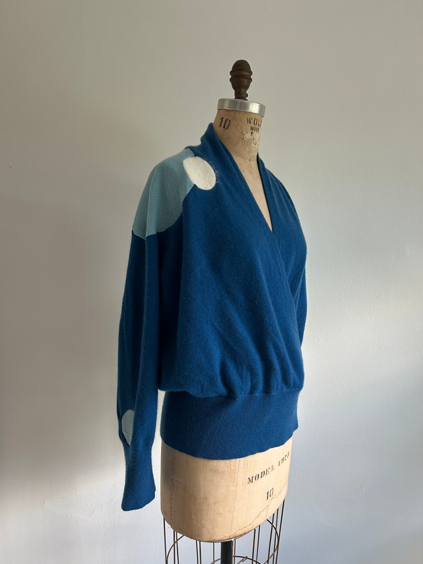 Abstract Art Patched Upcycled Neiman Marcus Cashmere Sweater L-2X #ART7