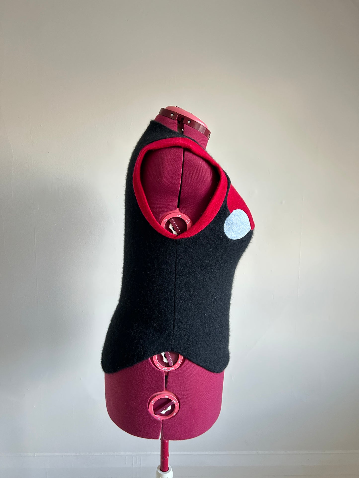 Abstract Art Patched Upcycled Cashmere Vest Size L/XL #CAVLXL24