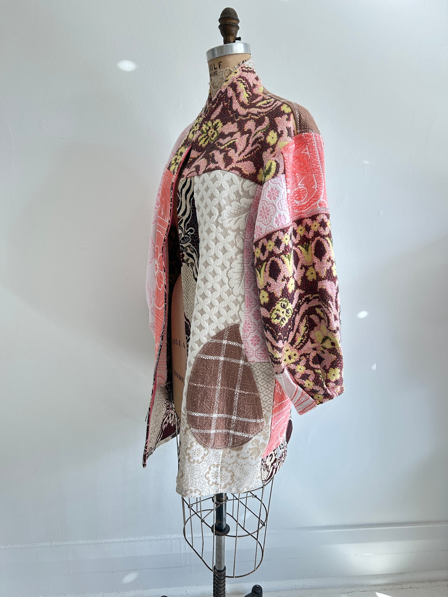 Vivianne Jacket with Upcycled Woven Throw Patchworked Size M/L #VIVT4