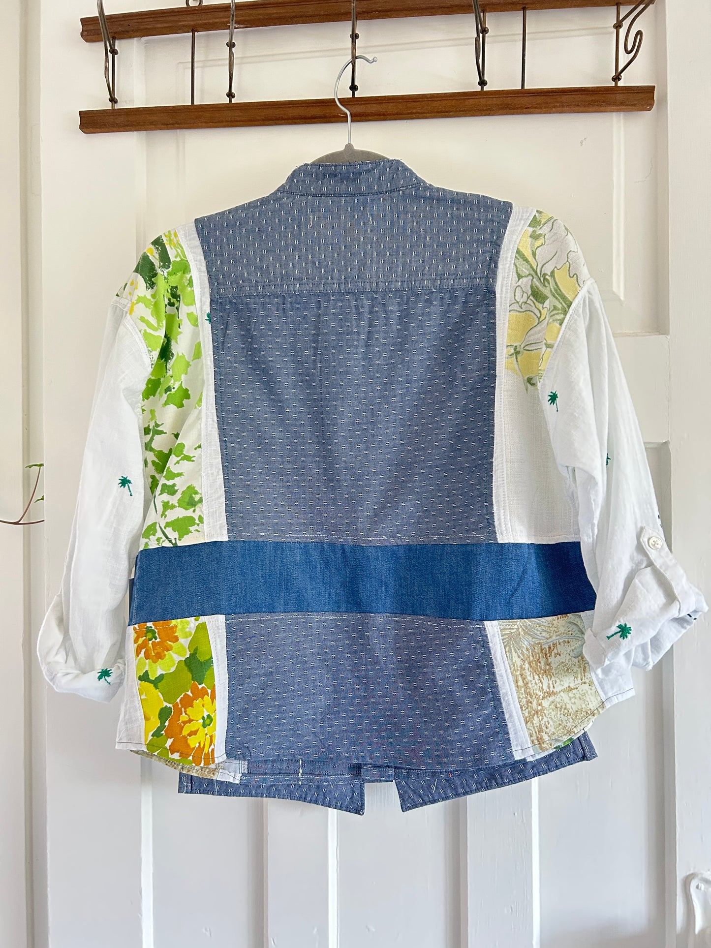Reworked “Tuxedo Workwear” Buttondown Shirt with Handstitching S/M #TBSM1