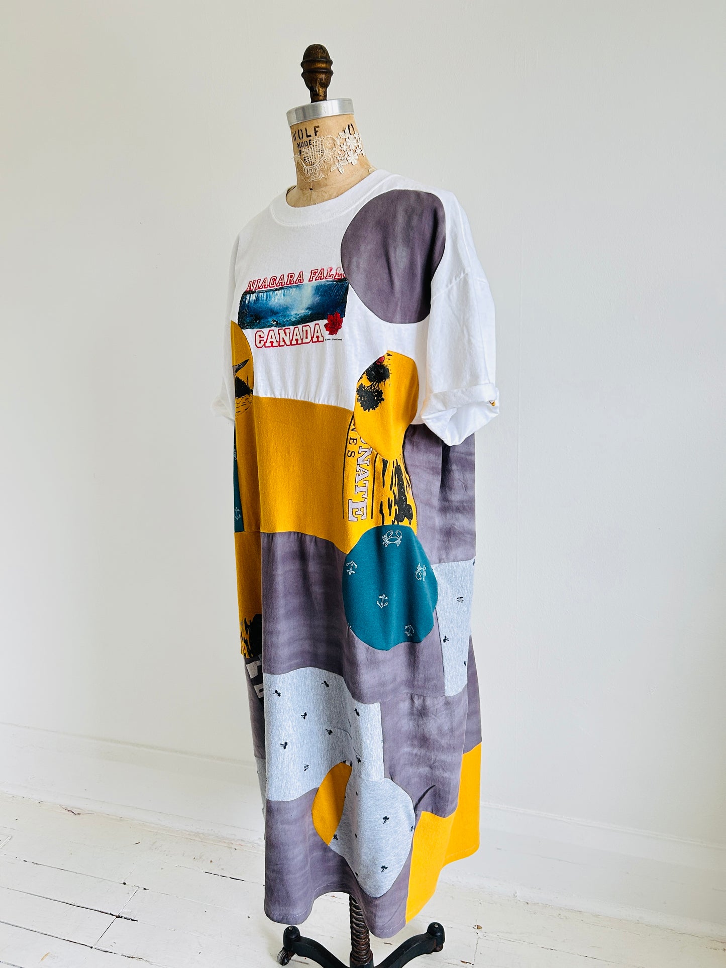 Vintage & Upcycled Tshirt Dress Size XL/2X #TDRESS1