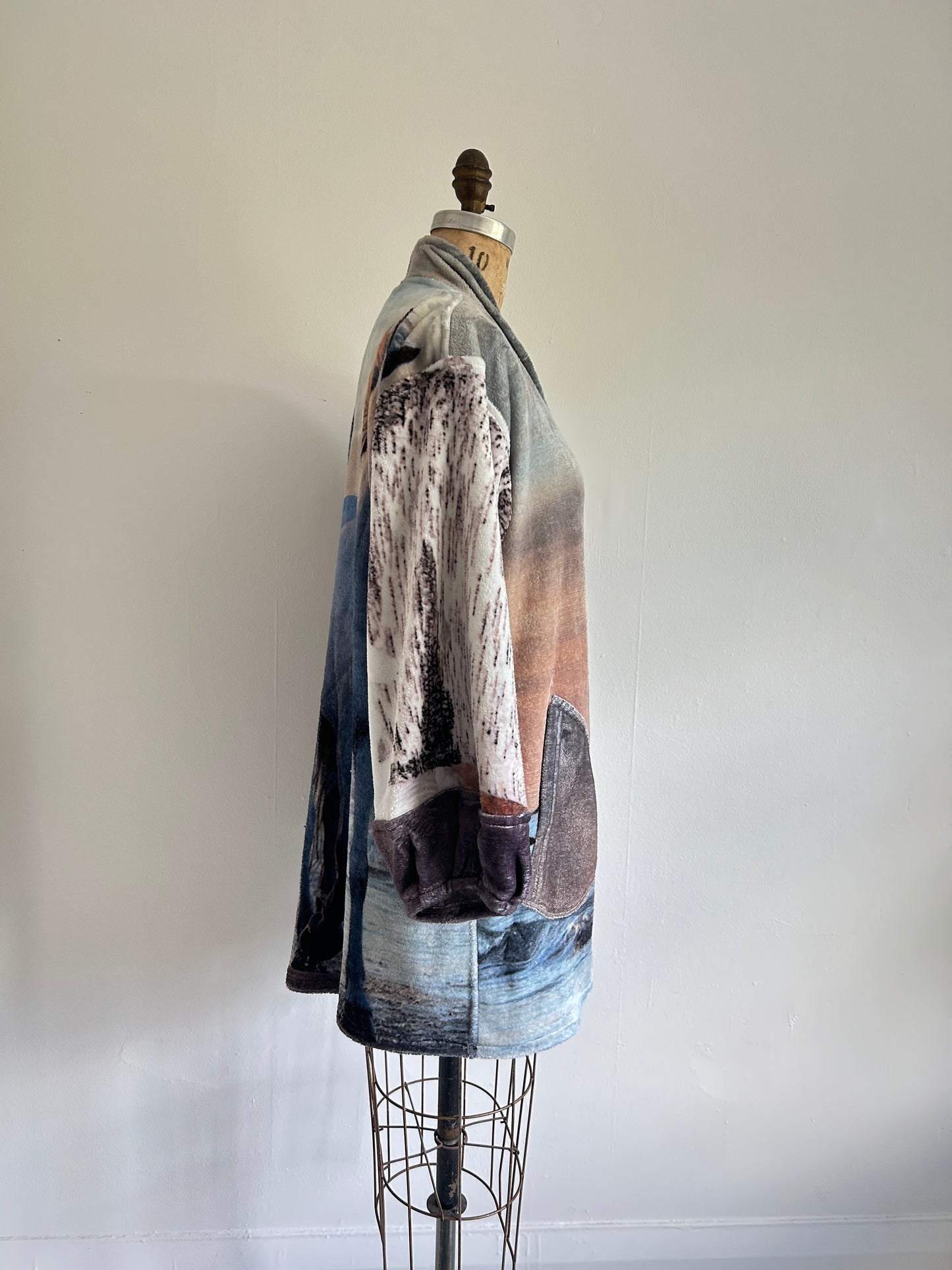 Vivianne Jacket with Upcycled Fleece Throw Blanket Horse Size S/M #VIVFLE1