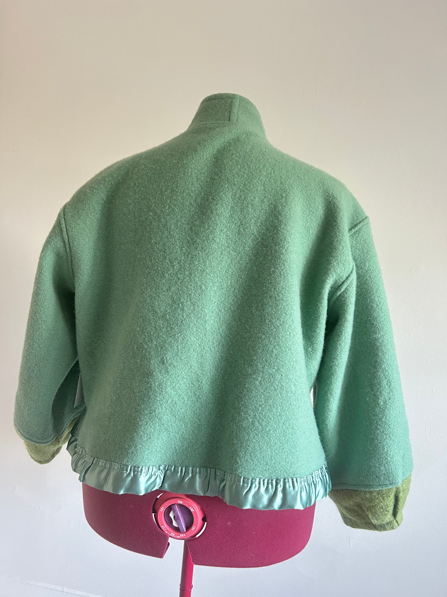 Vivianne Cropped Jacket with Upcycled Vintage Wool Size 2X/3X #VIVW9