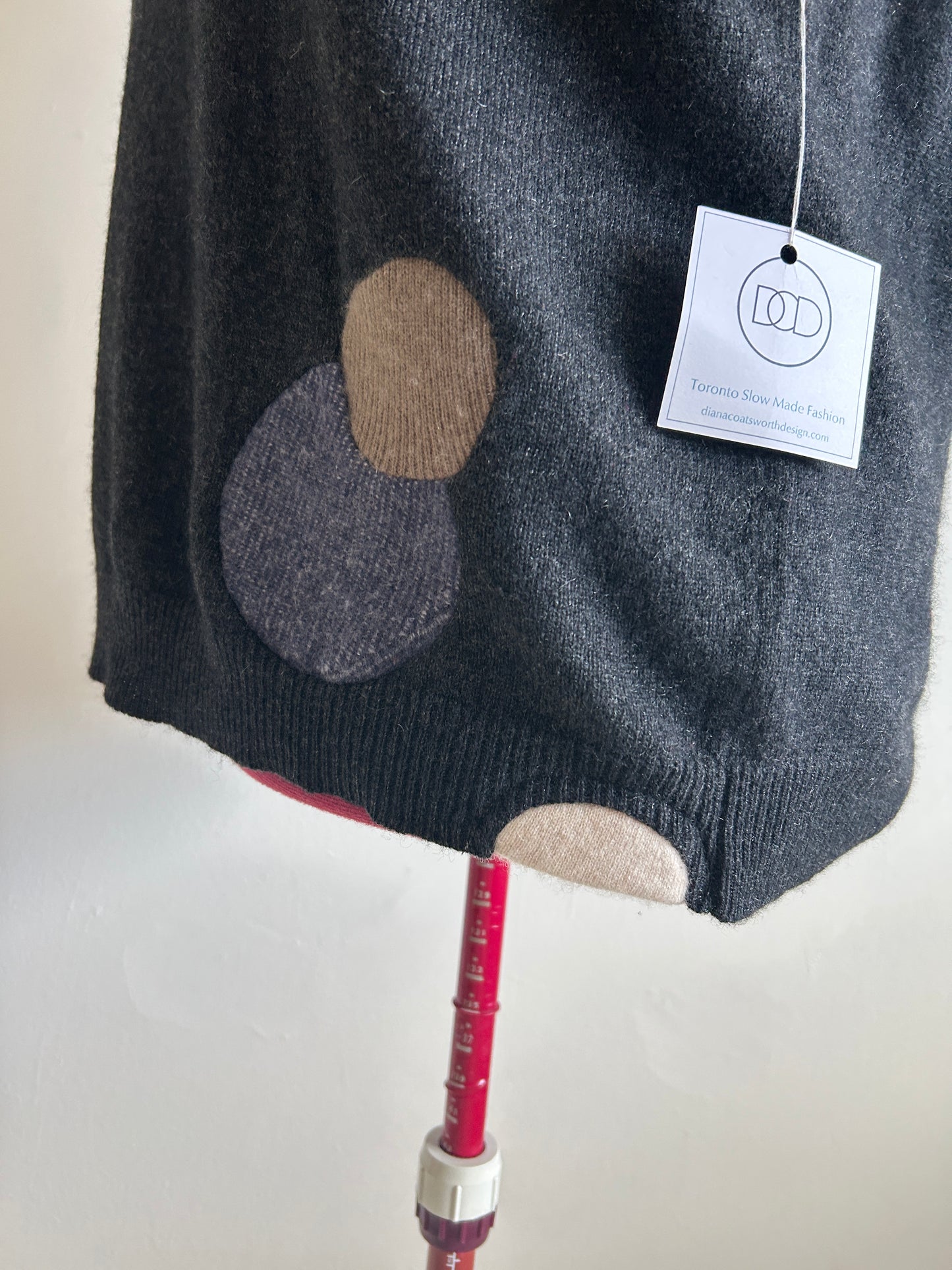 Abstract Art Patched Upcycled Cashmere Vest Size 3X/4X #CAV34X32