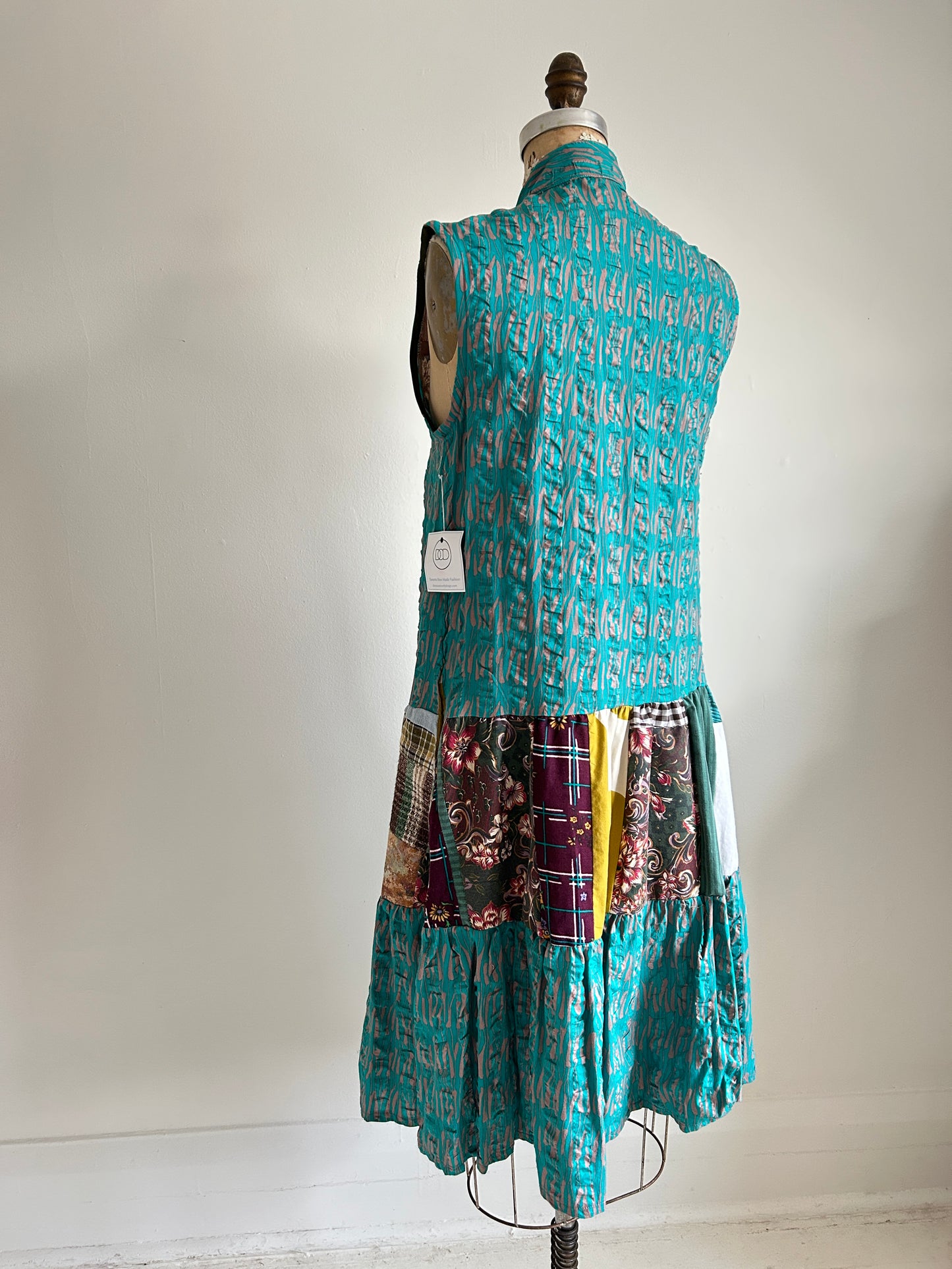 Carrie Dress - One of a Kind Upcycled & Vintage Textiles Size S/M #CAR10