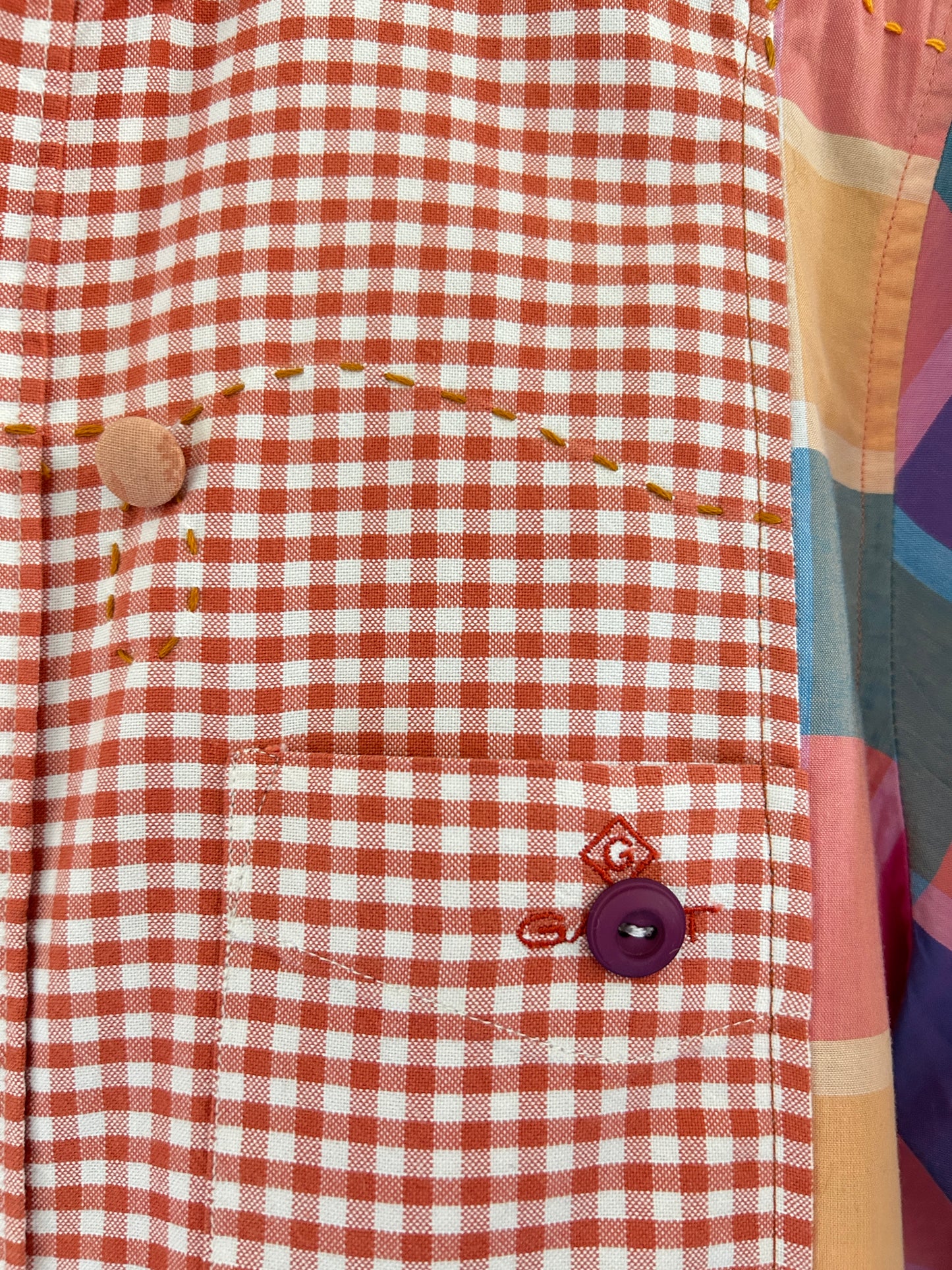 Reworked “Tuxedo Workwear” Buttondown Shirt with Handstitching XL/2X #TBX2X4