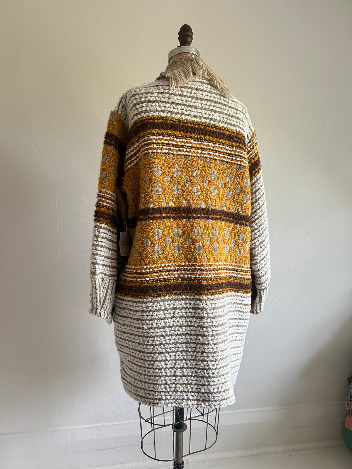 Vivianne Jacket with Upcycled Vintage Throw Blanket M/L #CVJTML9