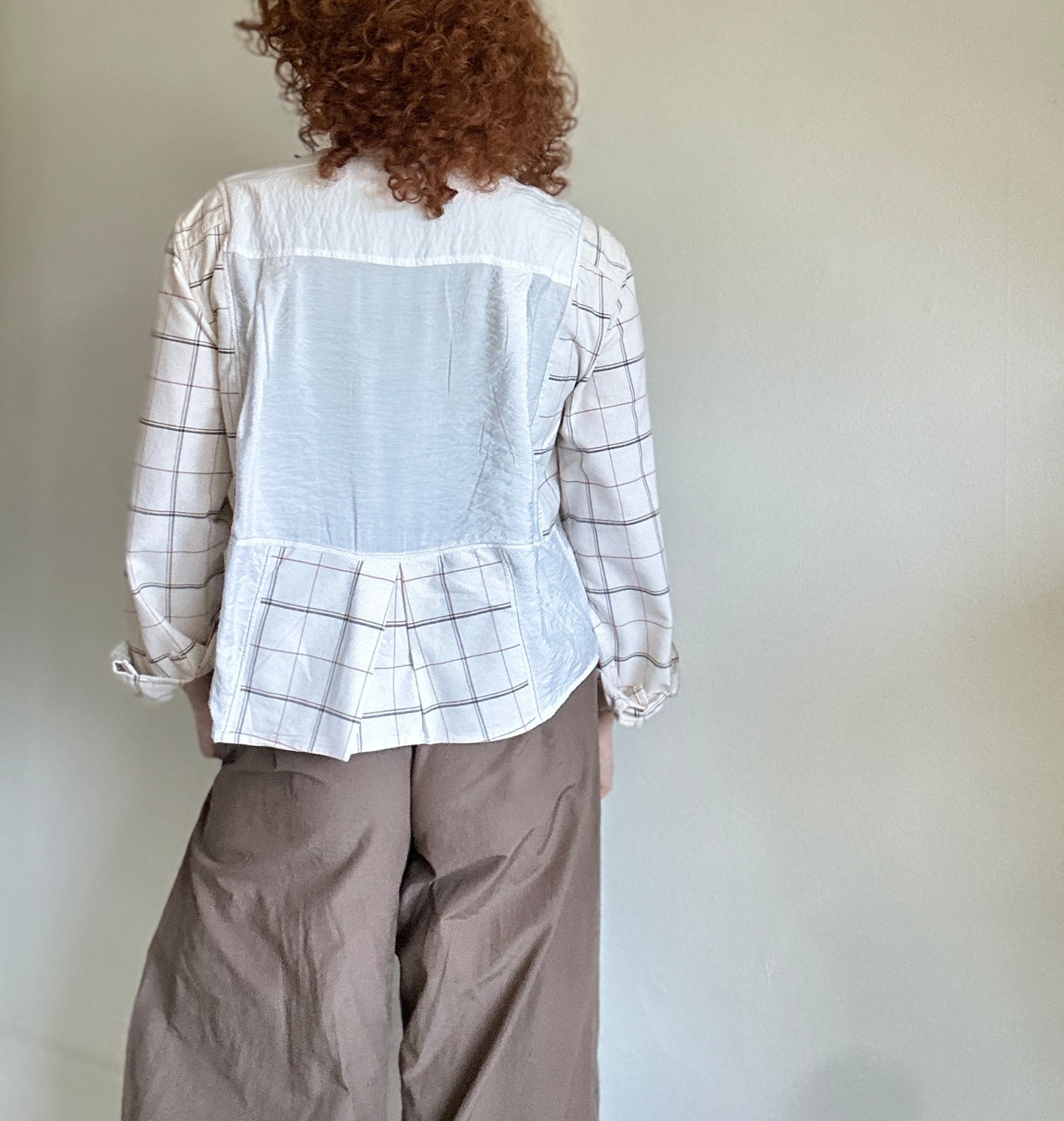 Reworked “Tuxedo Workwear” Buttondown Shirt with Handstitching M/L #TBML5
