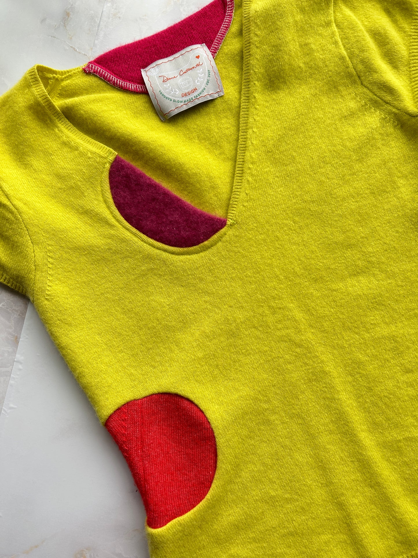 Abstract Art Patched Upcycled Cashmere Size XS #ART1
