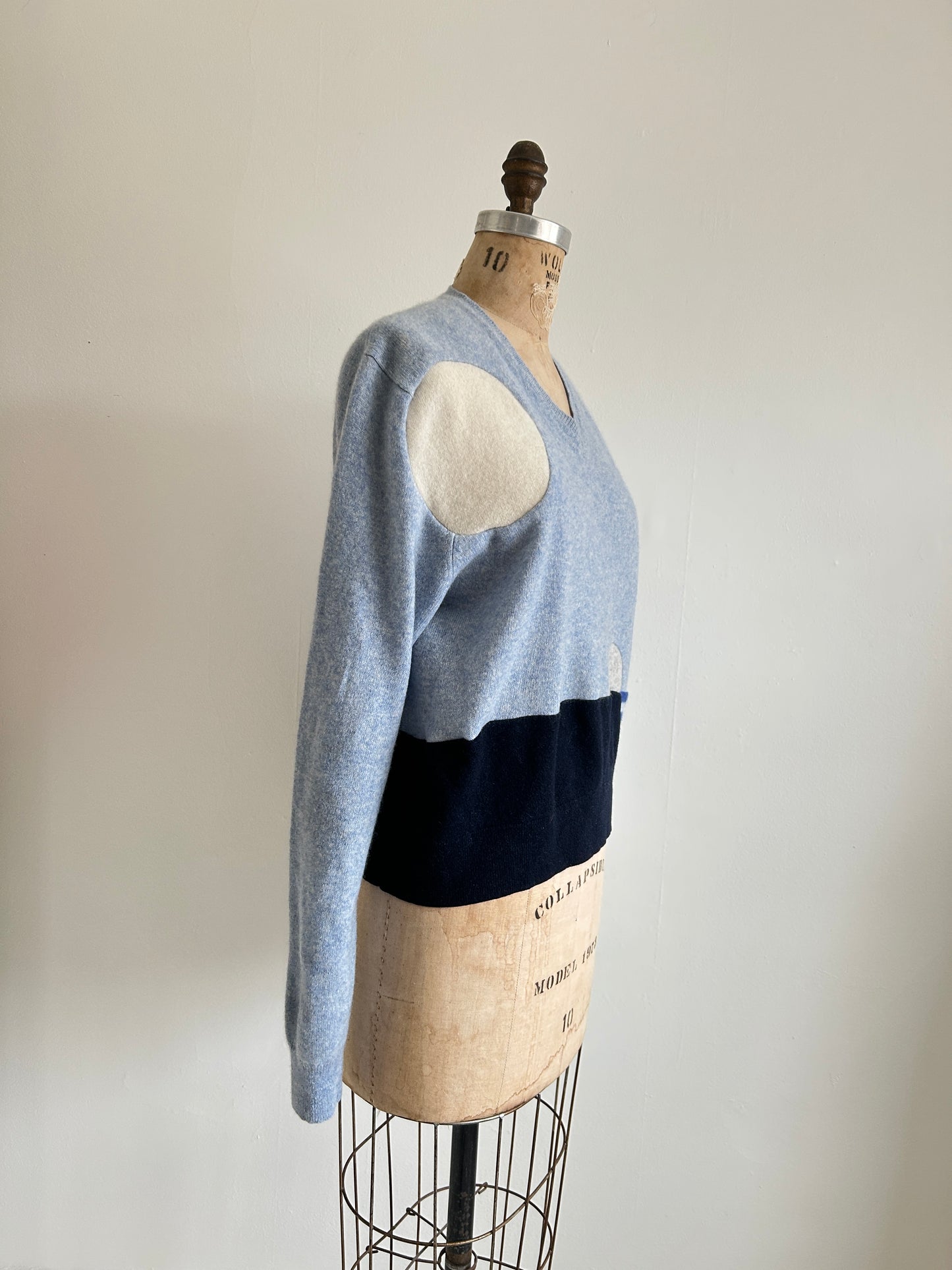 Abstract Art Patched Upcycled Cashmere Sweater L/XL #ART21