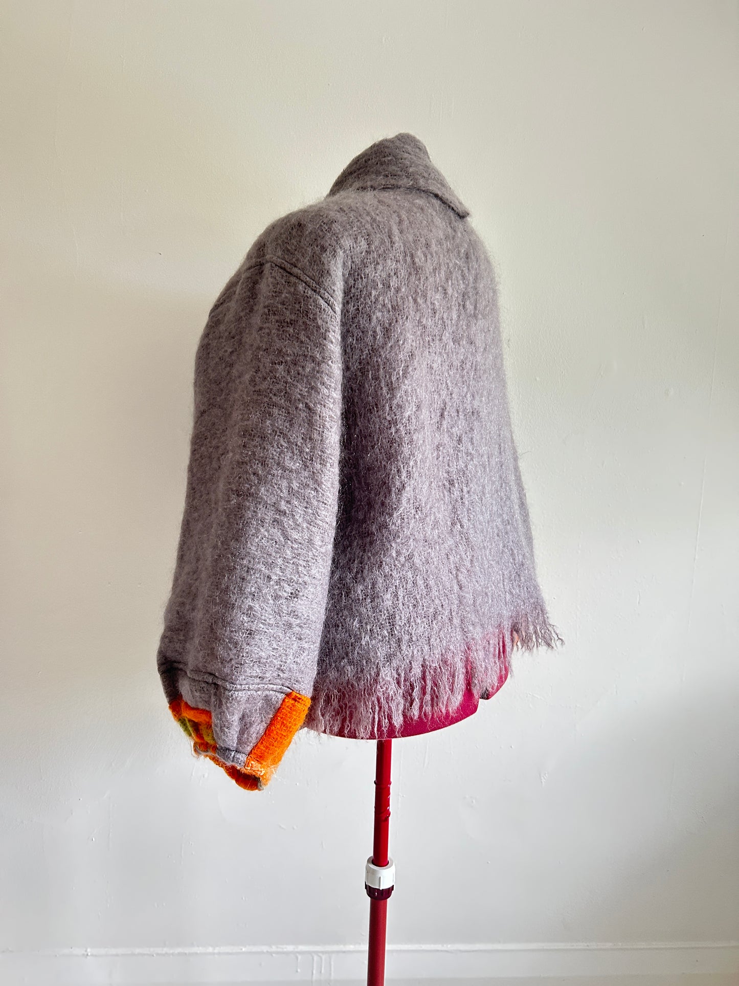Vivianne Cropped Jacket with Upcycled Holt Renfrew Vintage Mohair Wool Size 2X/3X #VIVW18