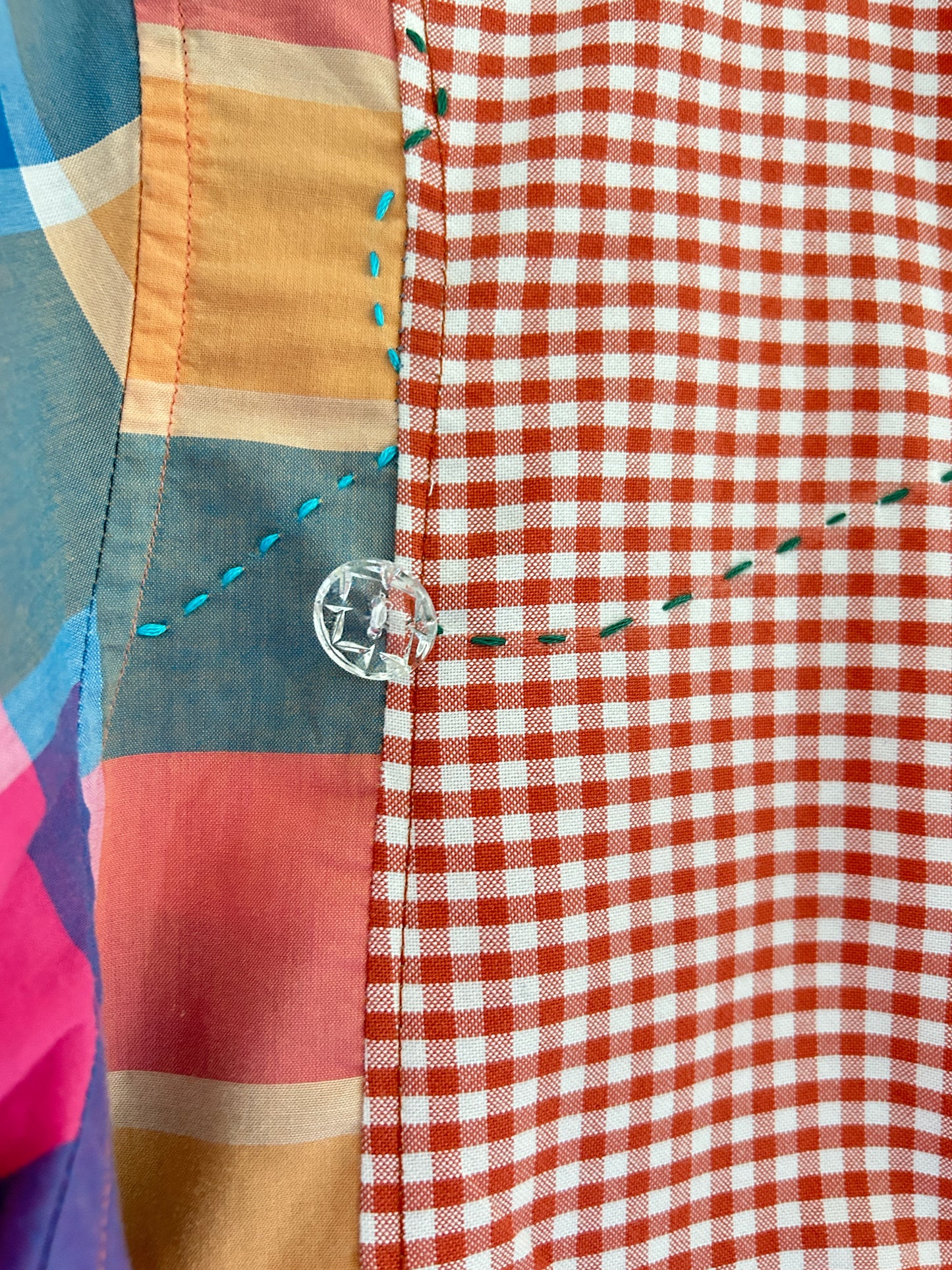 Reworked “Tuxedo Workwear” Buttondown Shirt with Handstitching XL/2X #TBX2X4
