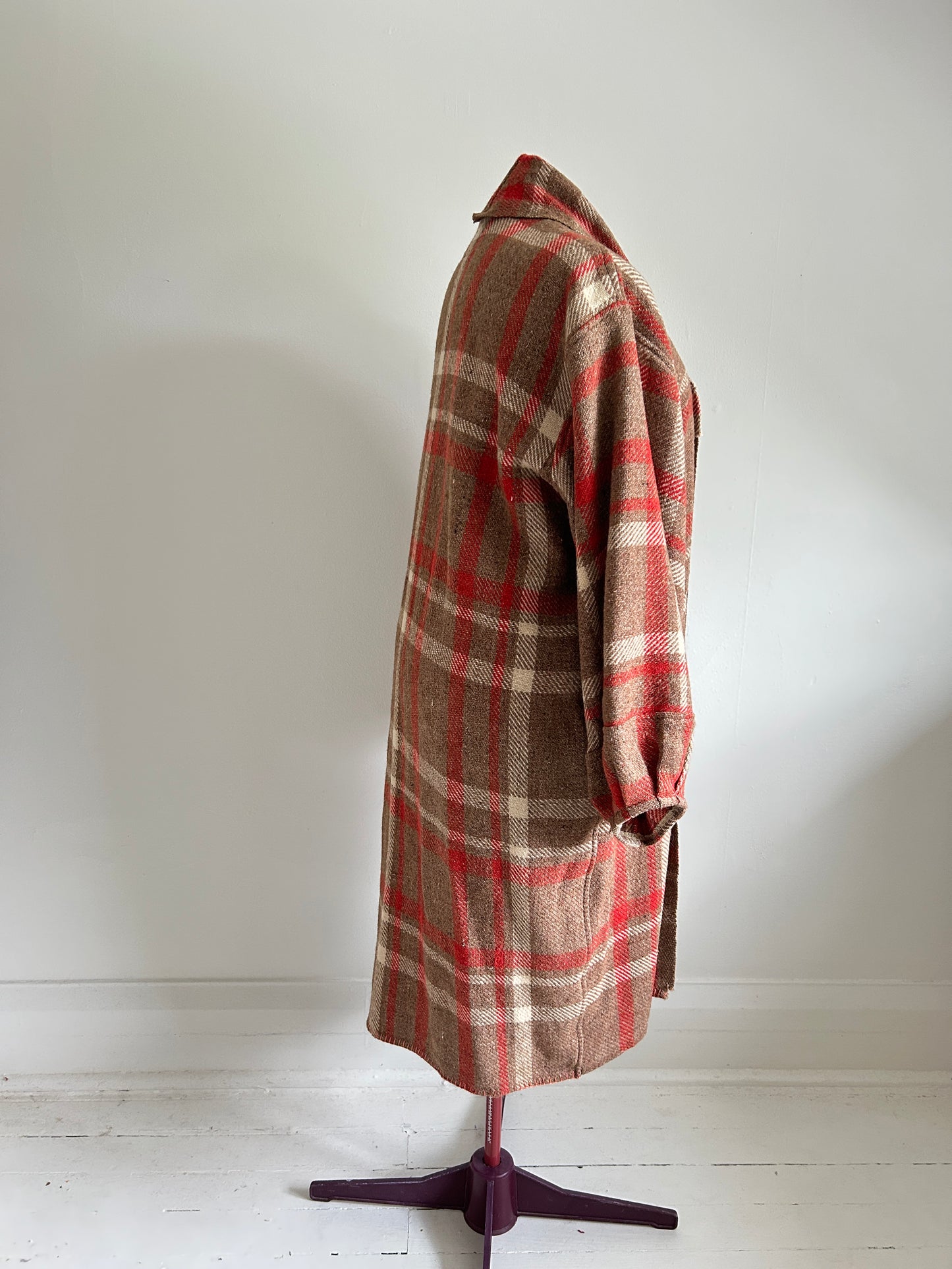 Vivianne Duster with Upcycled Vintage Wool Blanket Size 2X/3X #VIVW21