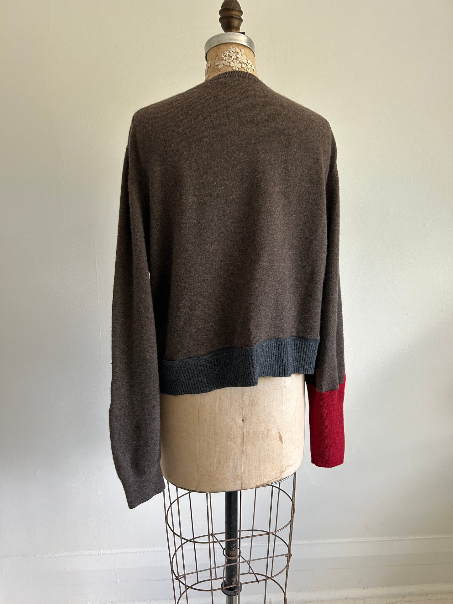 Abstract Art Patched Upcycled Cashmere Sweater 2X/3X #ART11