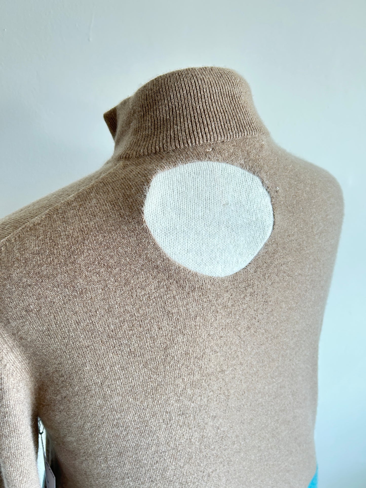 Abstract Art Patched Upcycled Cashmere Sweater XL/2X #CASX2X26