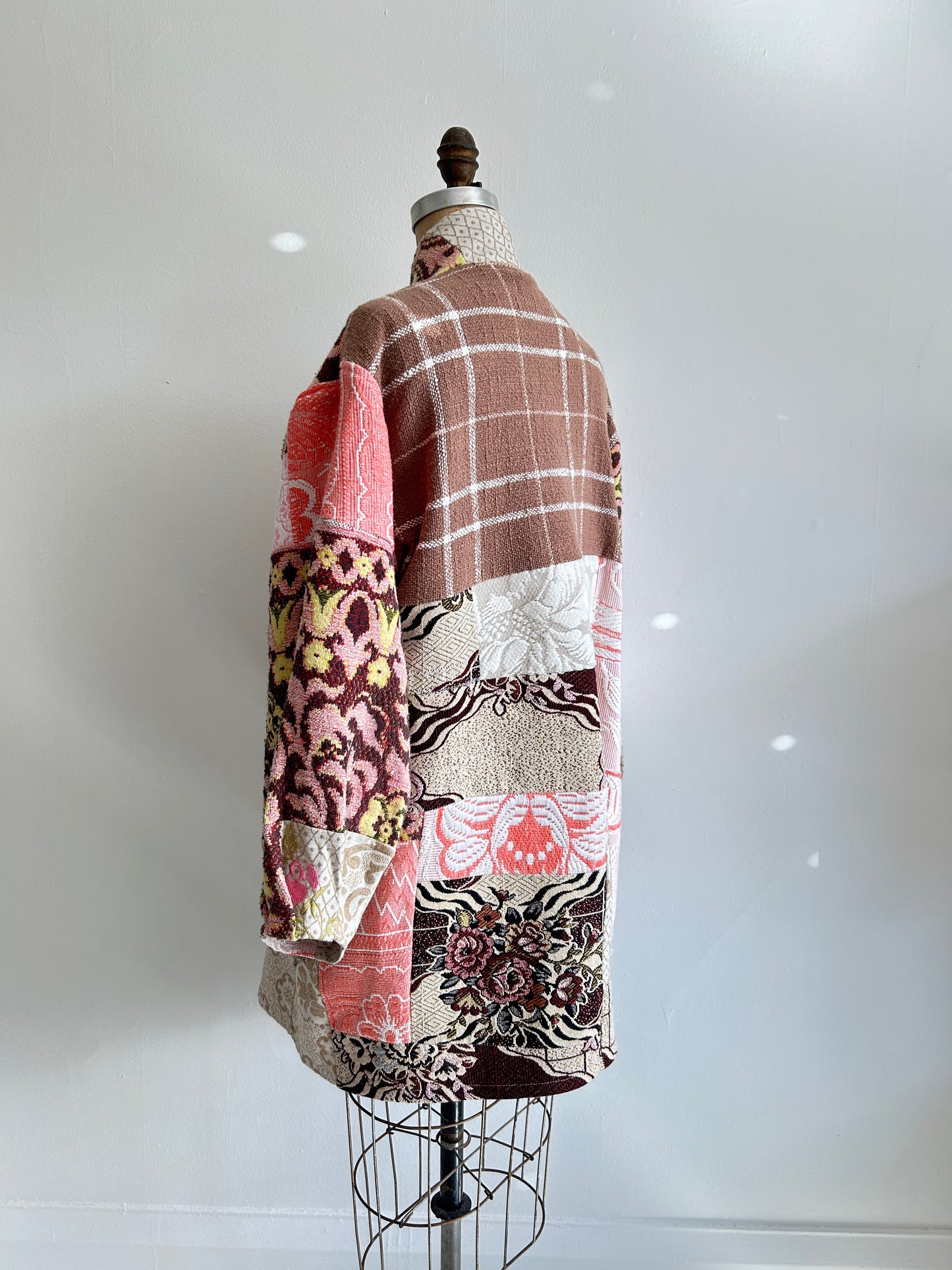 Vivianne Jacket with Upcycled Woven Throw Patchworked Size M/L #VIVT4