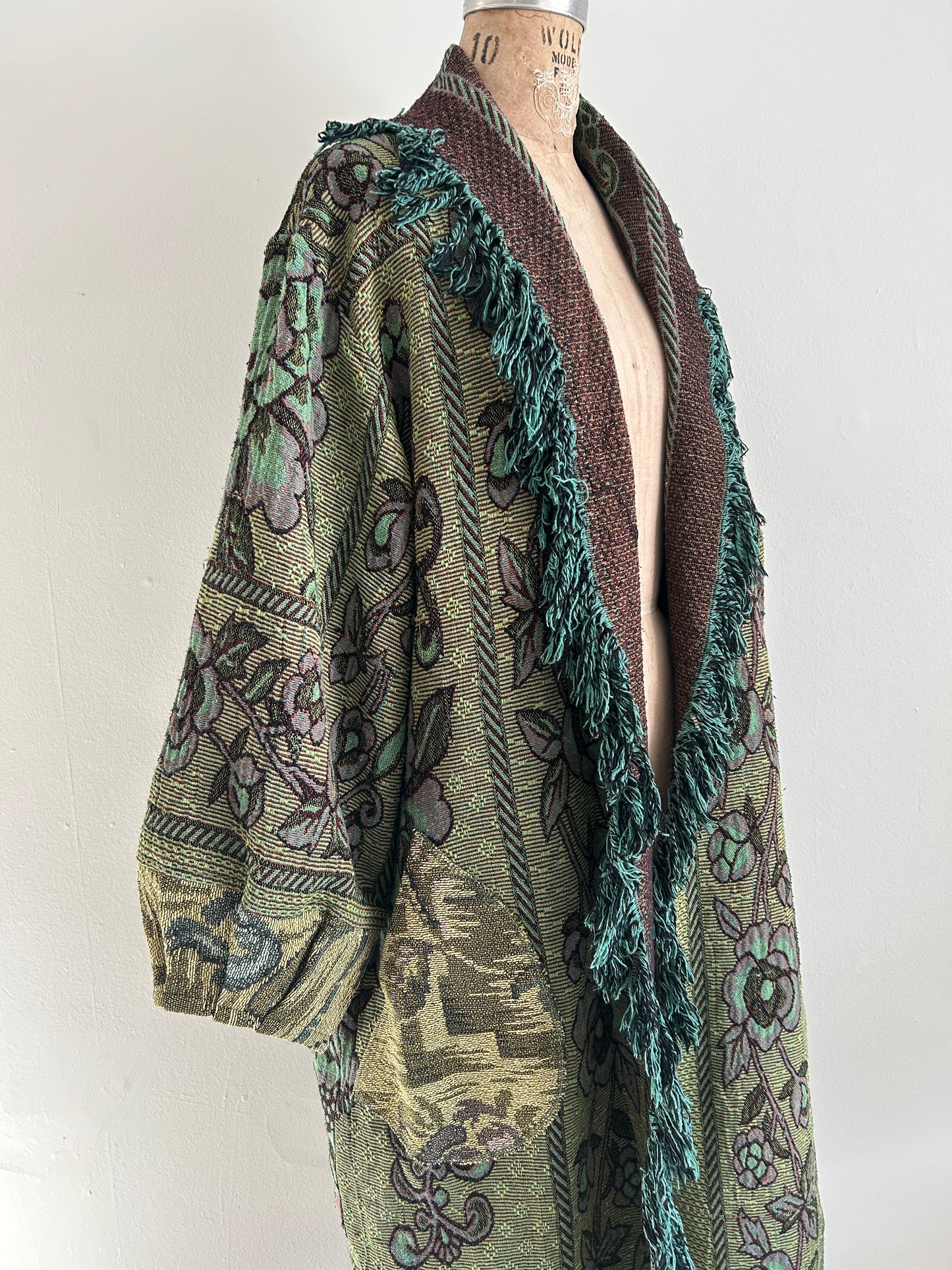 Vivianne Duster with Upcycled Throw Blanket Size XL/2X #VIVT12