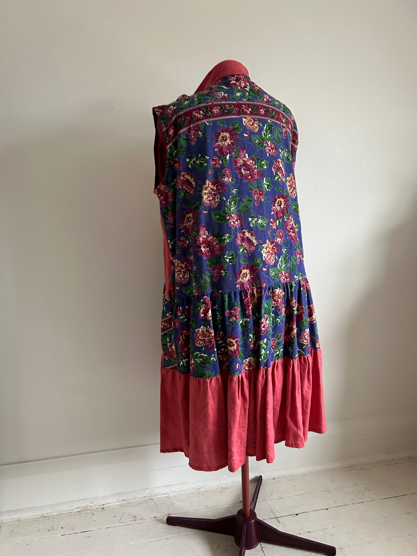 Carrie Dress - One of a Kind Vintage Cotton & Linen Textiles Size 2X/3X #CAR14