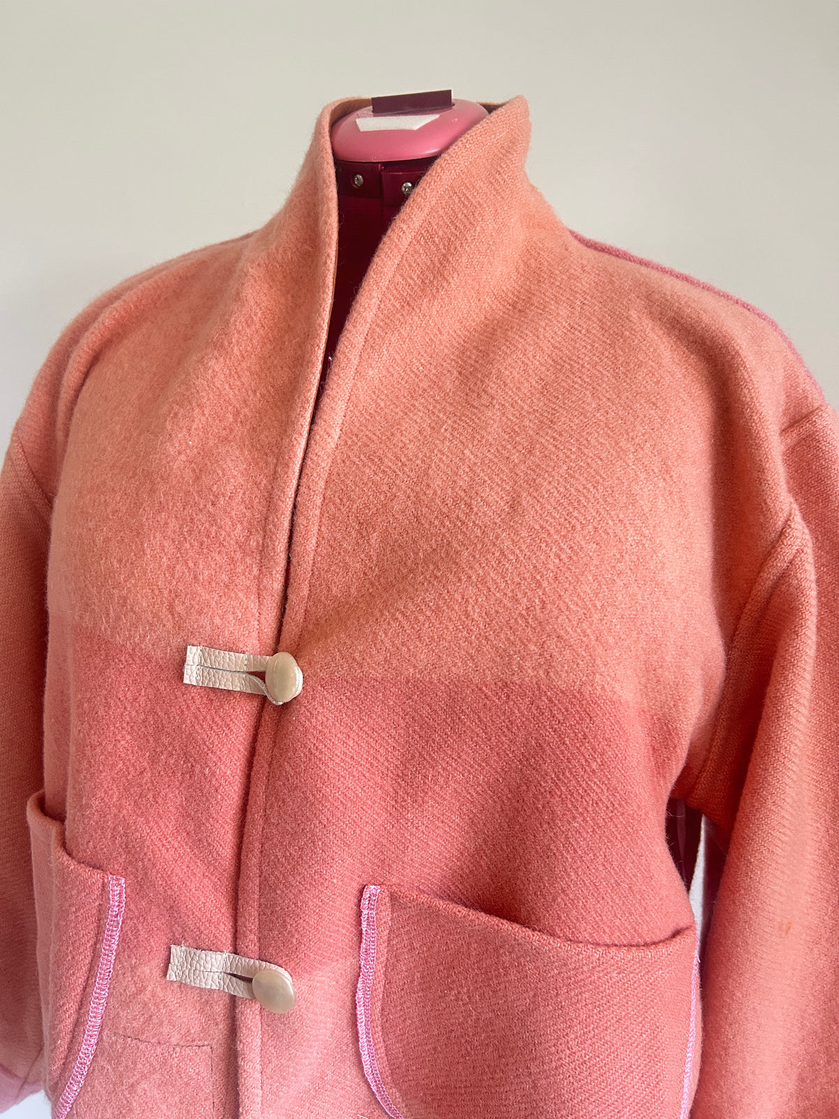 Vivianne Cropped Jacket with Upcycled Vintage Trapperpoint Wool Blanket Size 2X/3X #CVCW23X11
