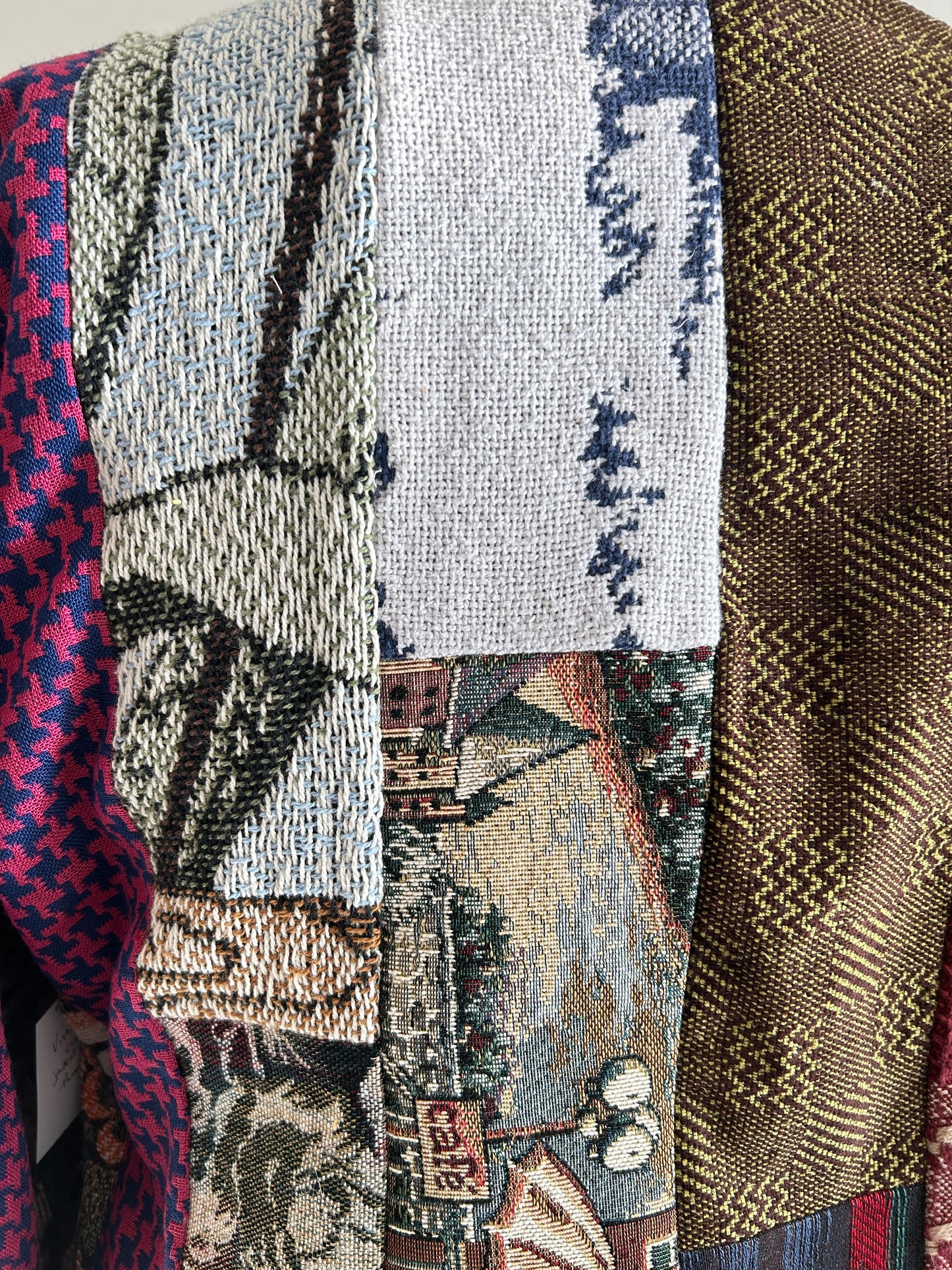 Vivianne Cropped Jacket with Upcycled Throw Blanket Patchwork Size 2X/3X #VIVT13
