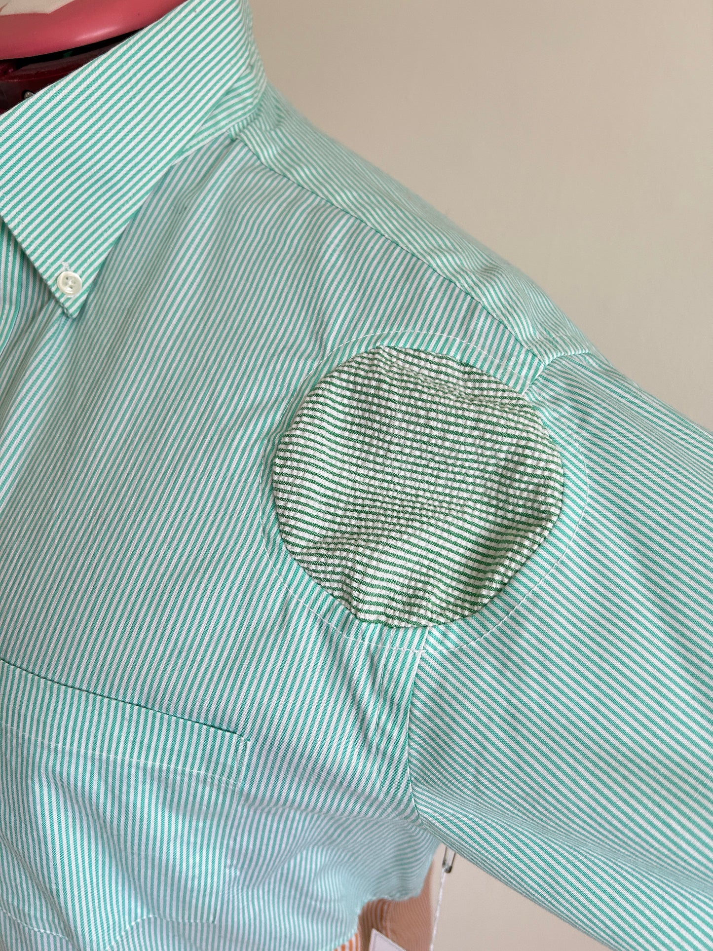 Upcycled Modern Workwear Pinstripe Shirt - Circle Series Size XL/2X #PIN4