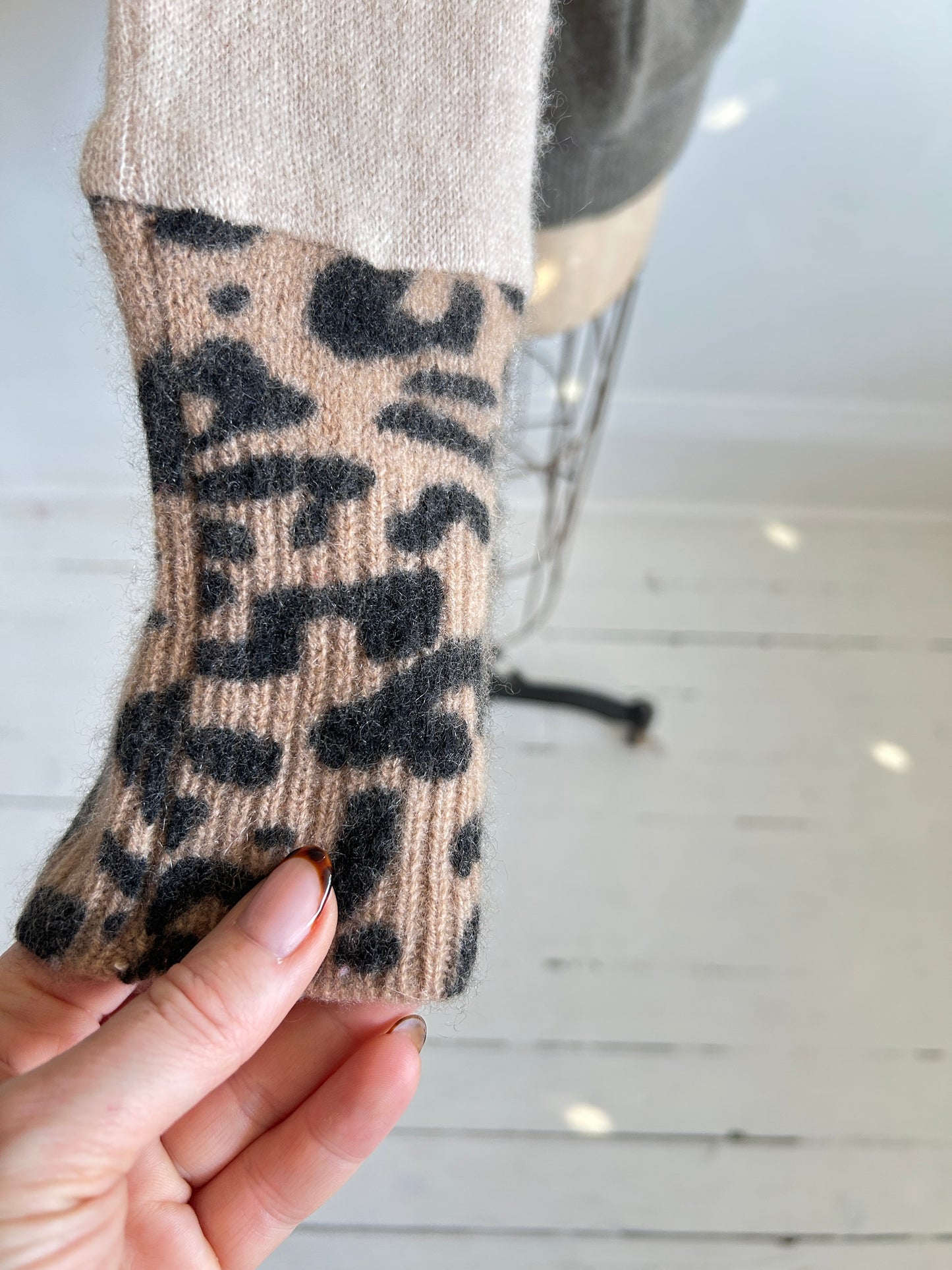 Abstract Art Patched Upcycled Cashmere Sweater M/L #CASML6