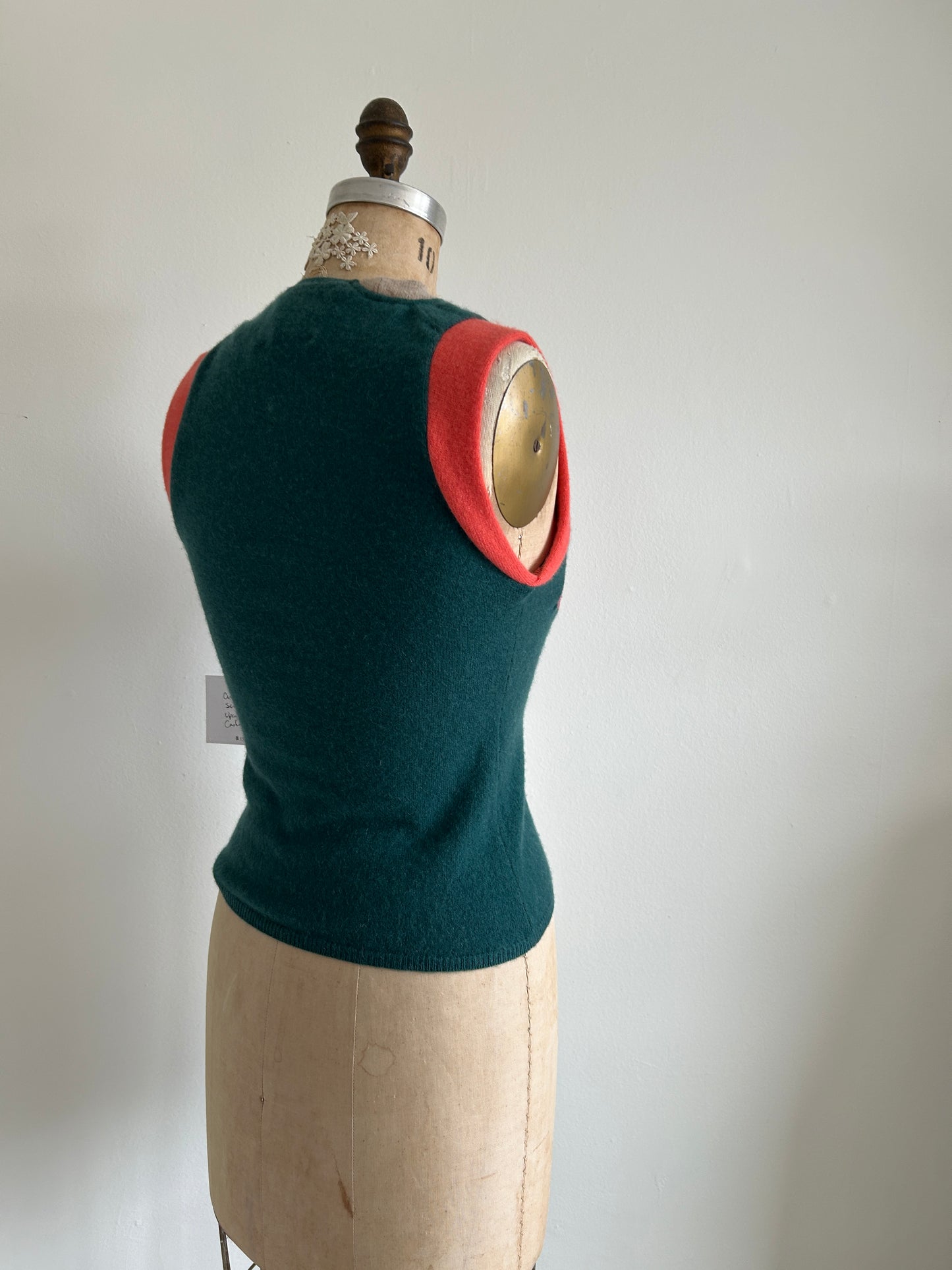 Abstract Art Patched Upcycled Cashmere Vest Size XS #ARTV11