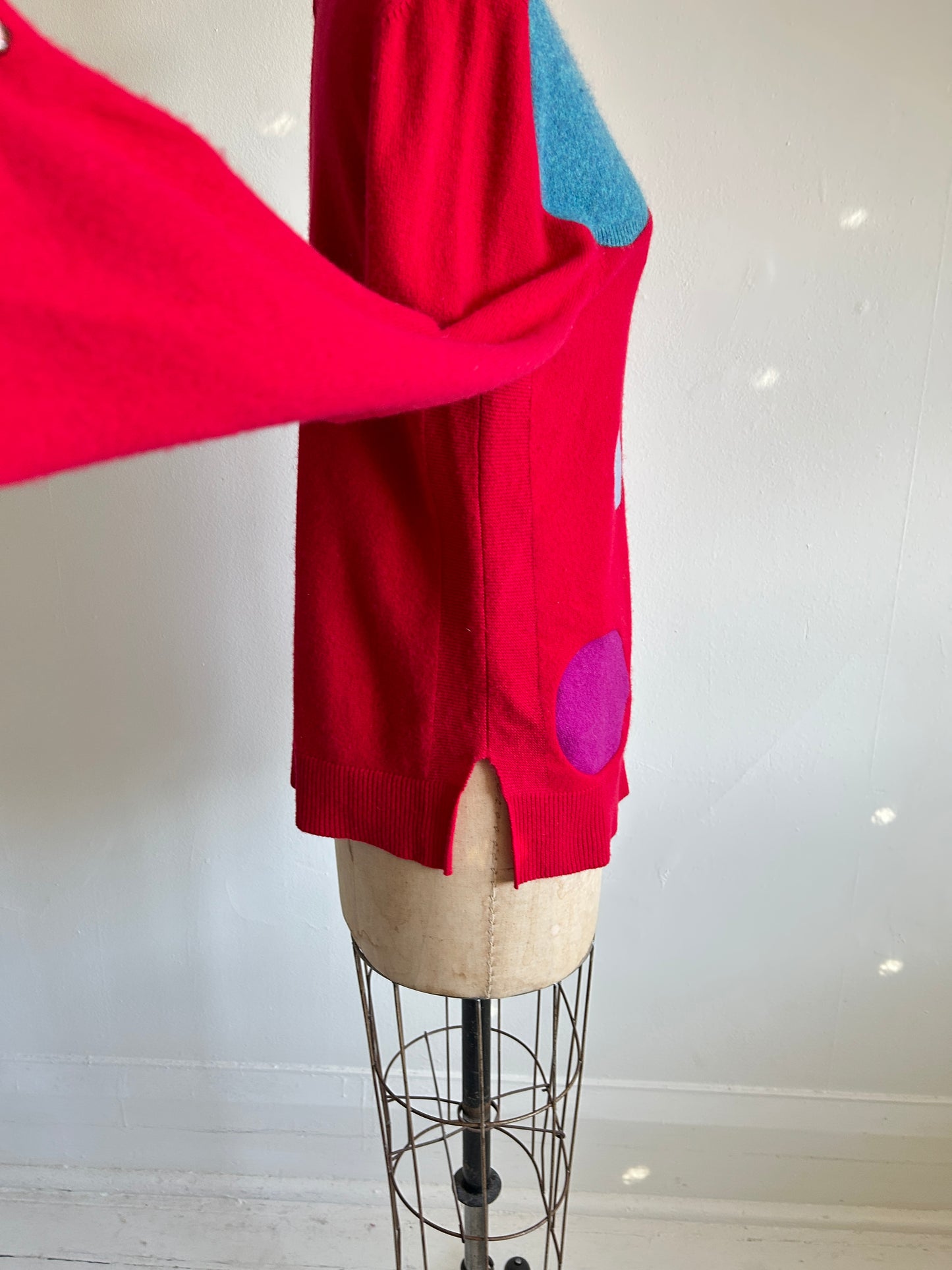 Abstract Art Patched Upcycled Cashmere Sweater XL/2X #CASX2X12