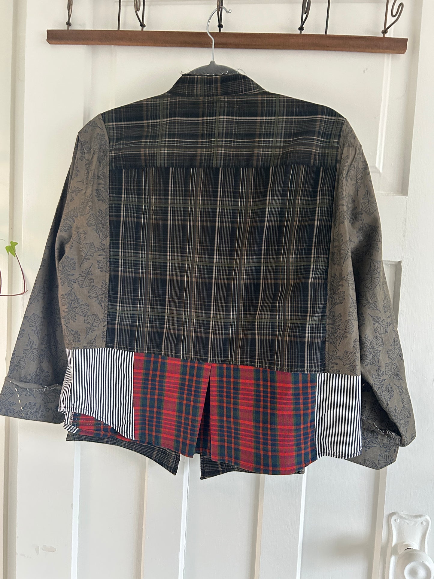 Reworked “Tuxedo Workwear” Buttondown Shirt with Handstitching XL/2X #TBX2X19