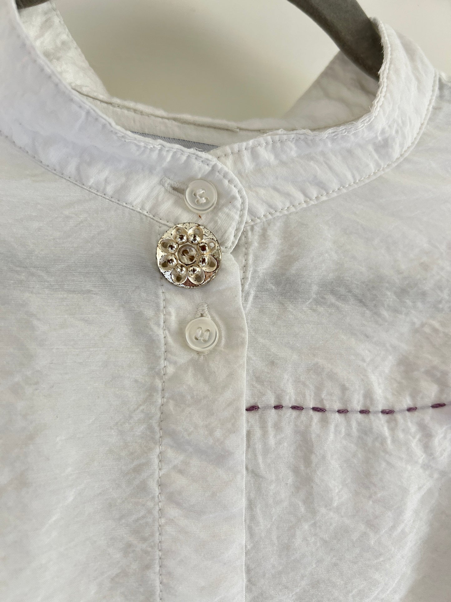 Reworked “Tuxedo Workwear” Buttondown Shirt with Handstitching M/L #TBML5