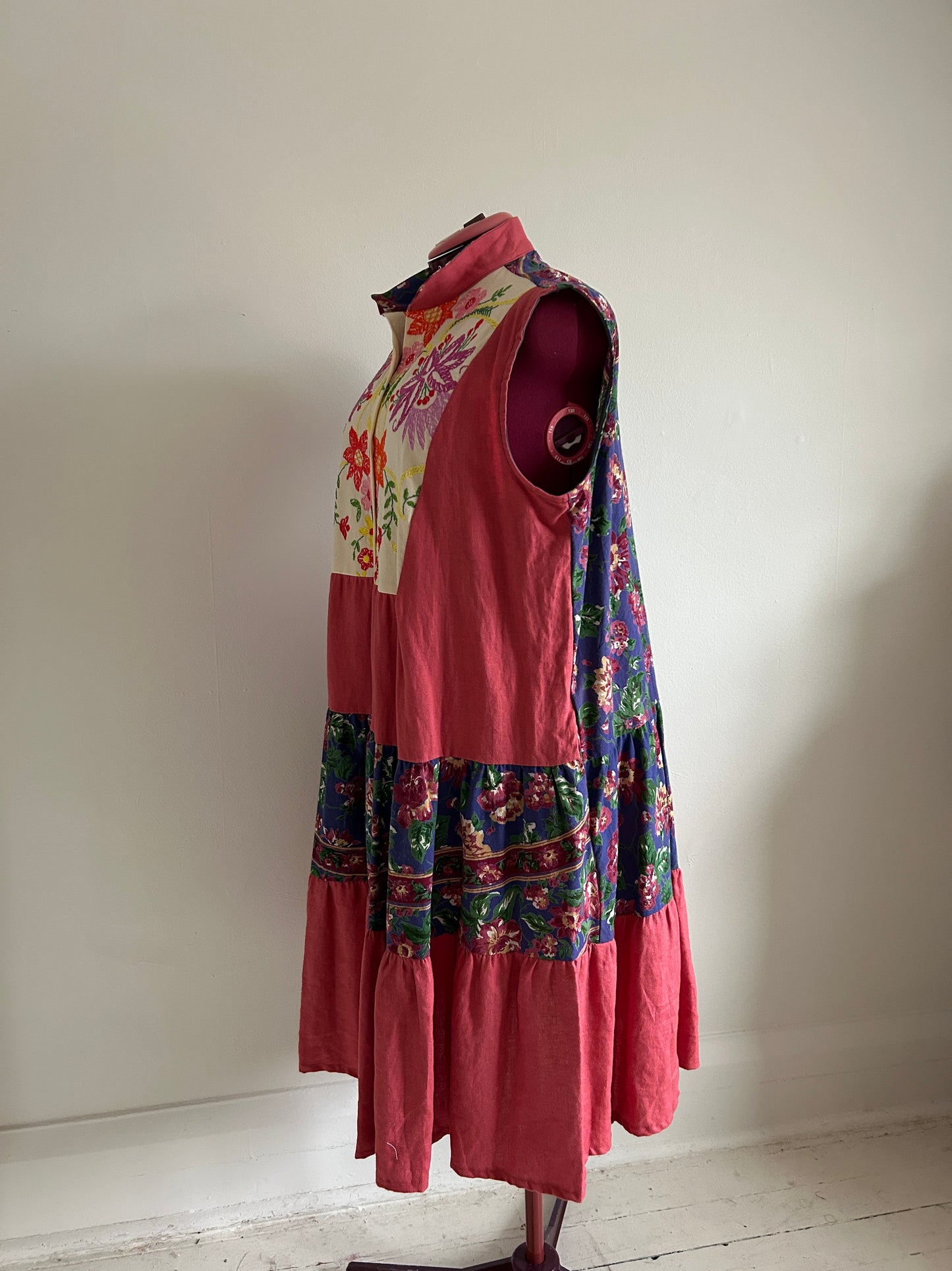 Carrie Dress - One of a Kind Vintage Cotton & Linen Textiles Size 2X/3X #CAR14