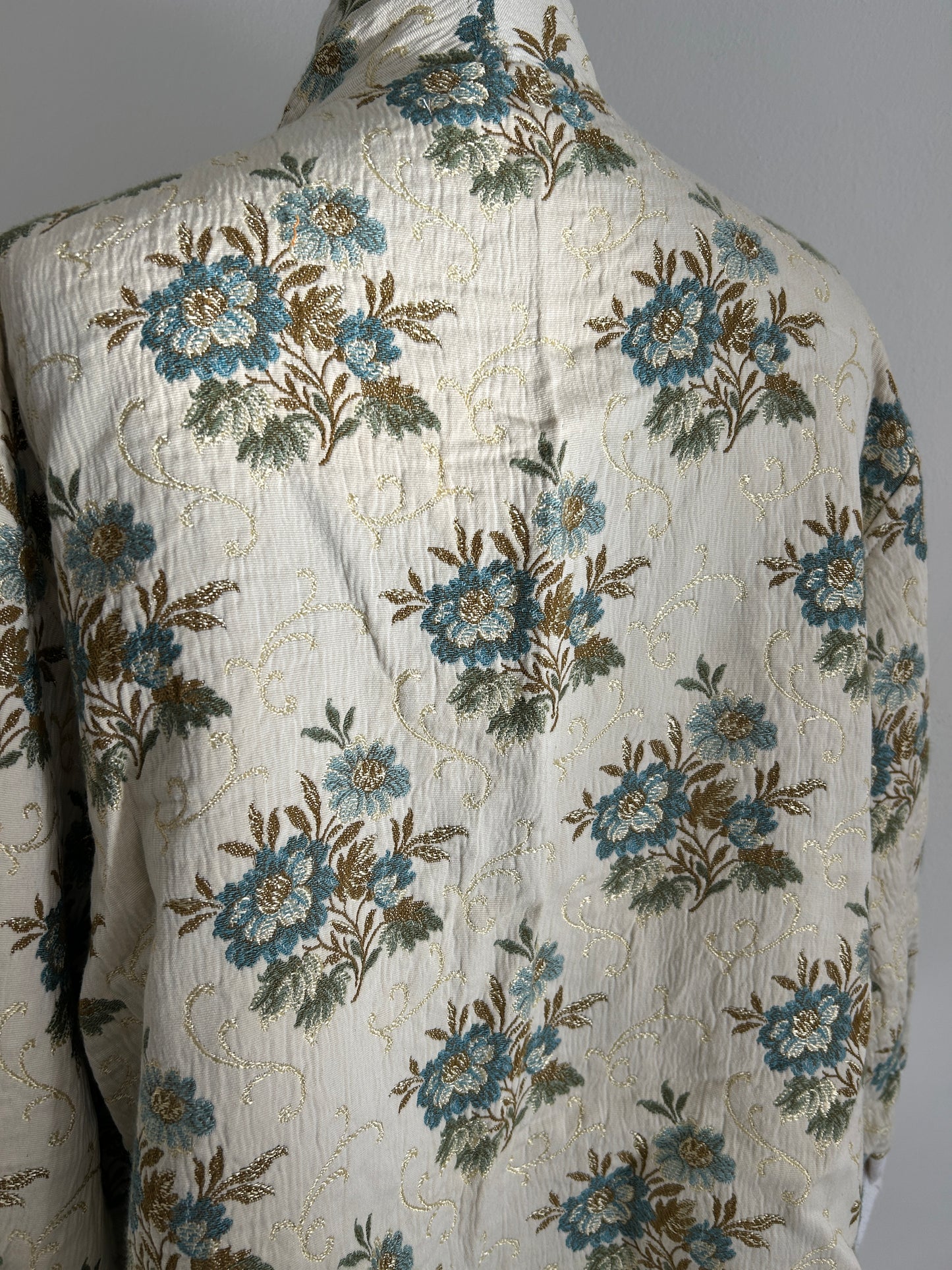 Vivianne Cropped Jacket with Upcycled Vintage Draperies & Quilted Cotton Size XL/2X #VIVT15
