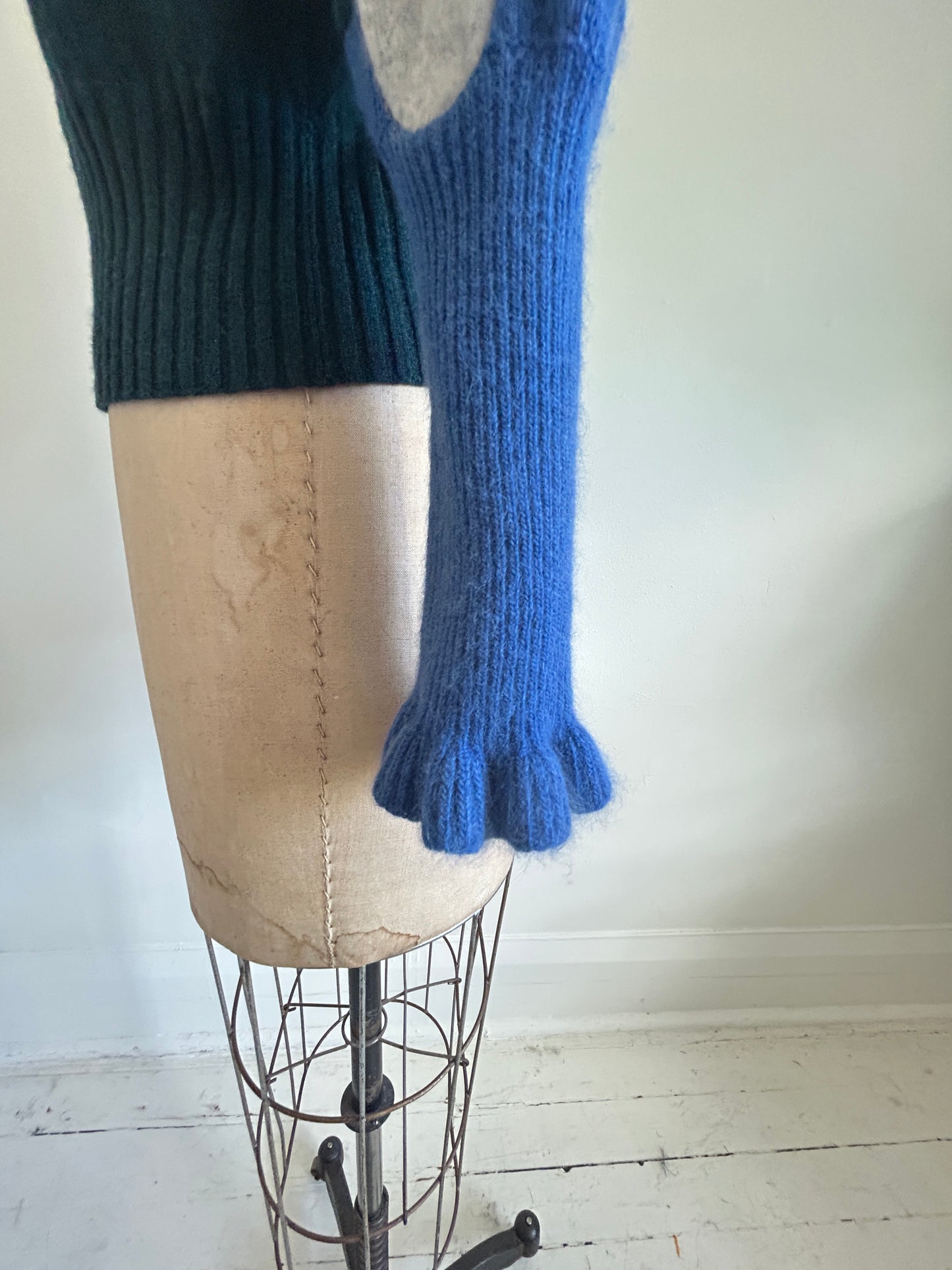Abstract Art Patched Upcycled Cashmere Sweater S/M #ART28