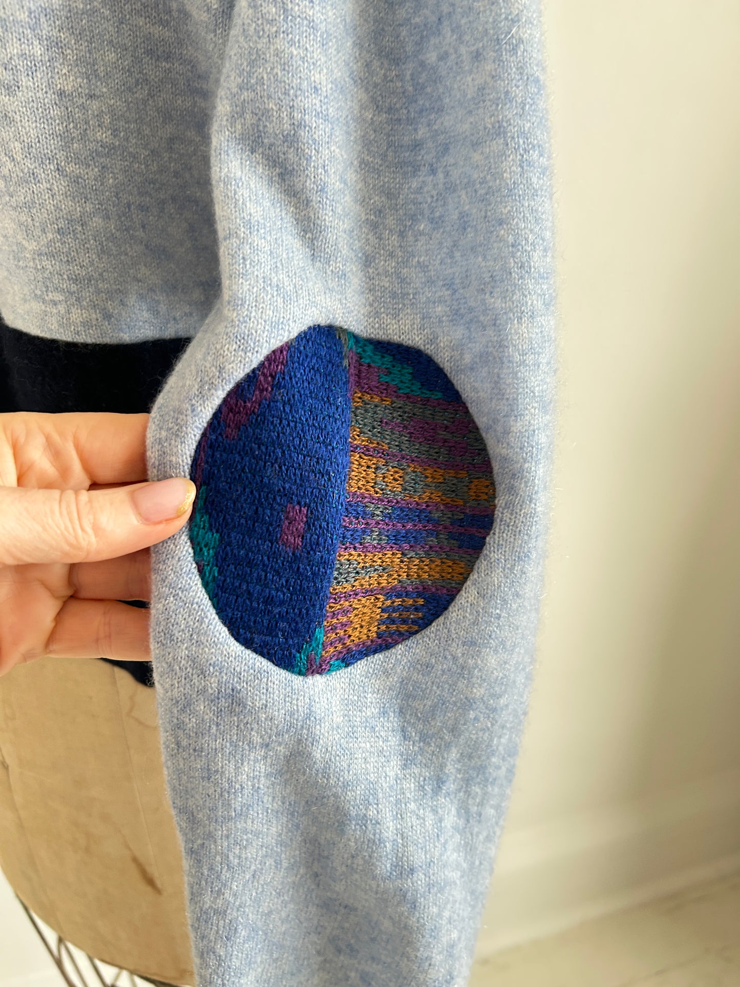 Abstract Art Patched Upcycled Cashmere Sweater L/XL #ART21