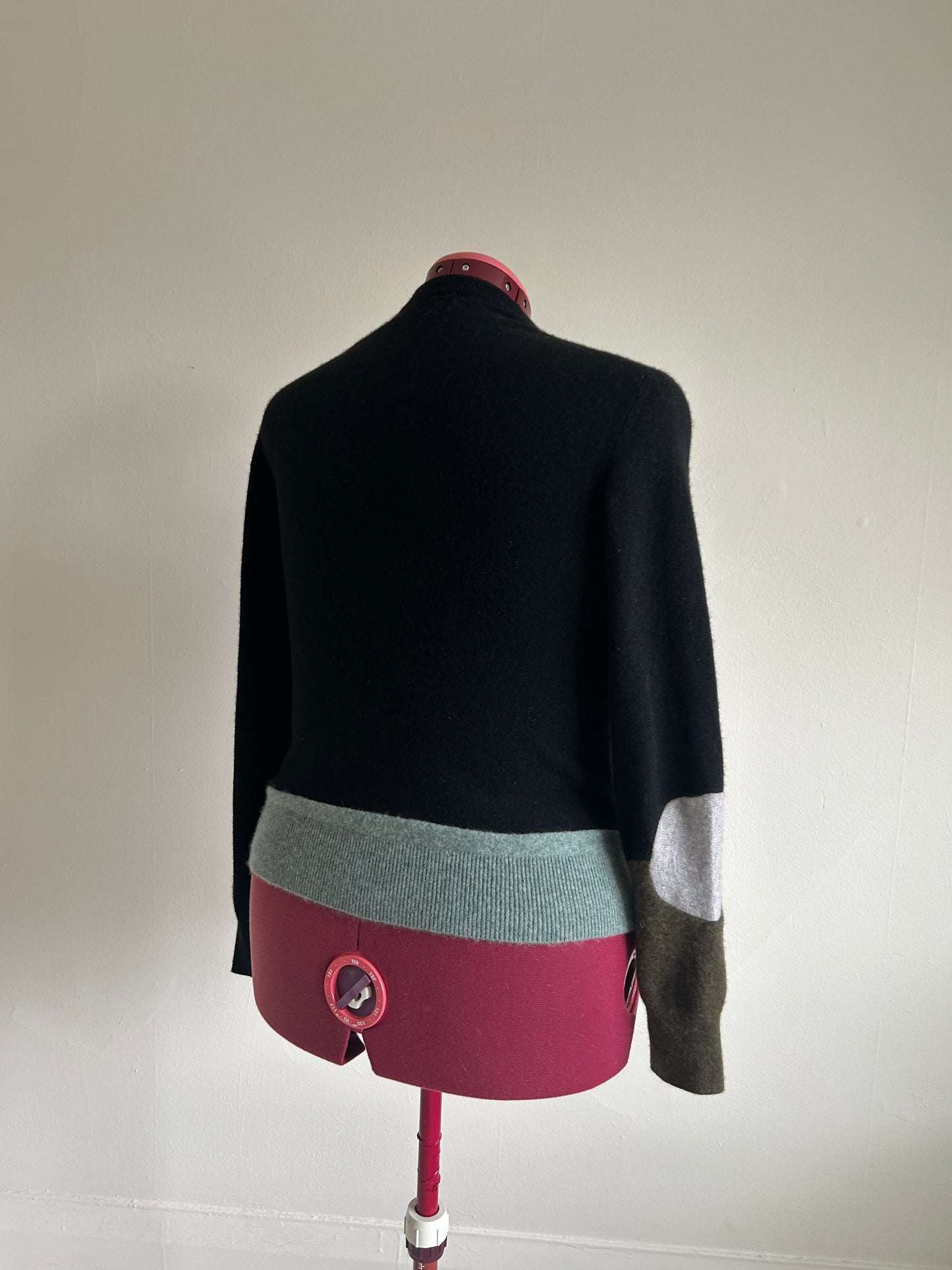 Abstract Art Patched Upcycled Cashmere Sweater L/XL #CASLXL30