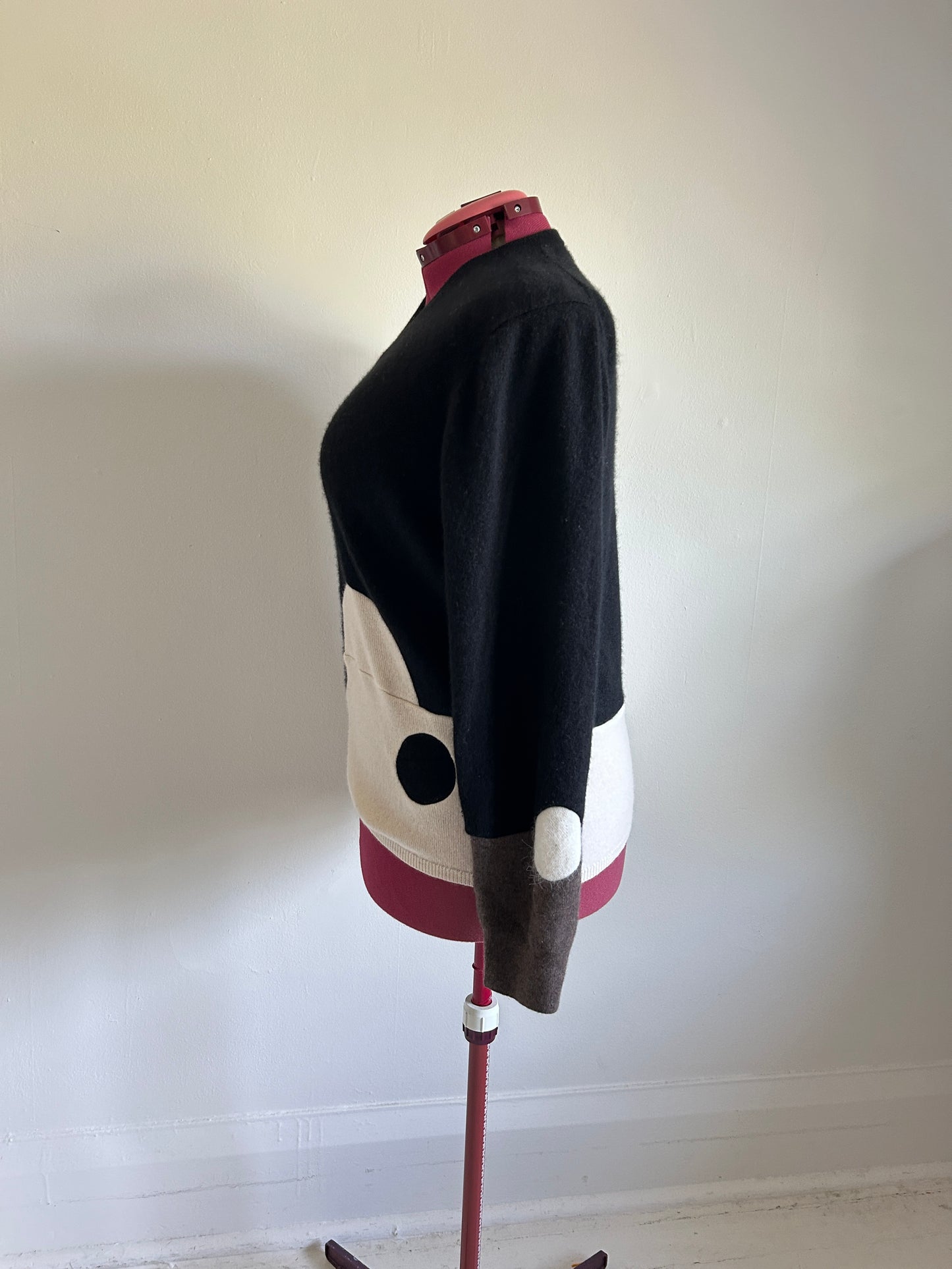 Abstract Art Patched Upcycled Cashmere Sweater 2X/3X #ART2