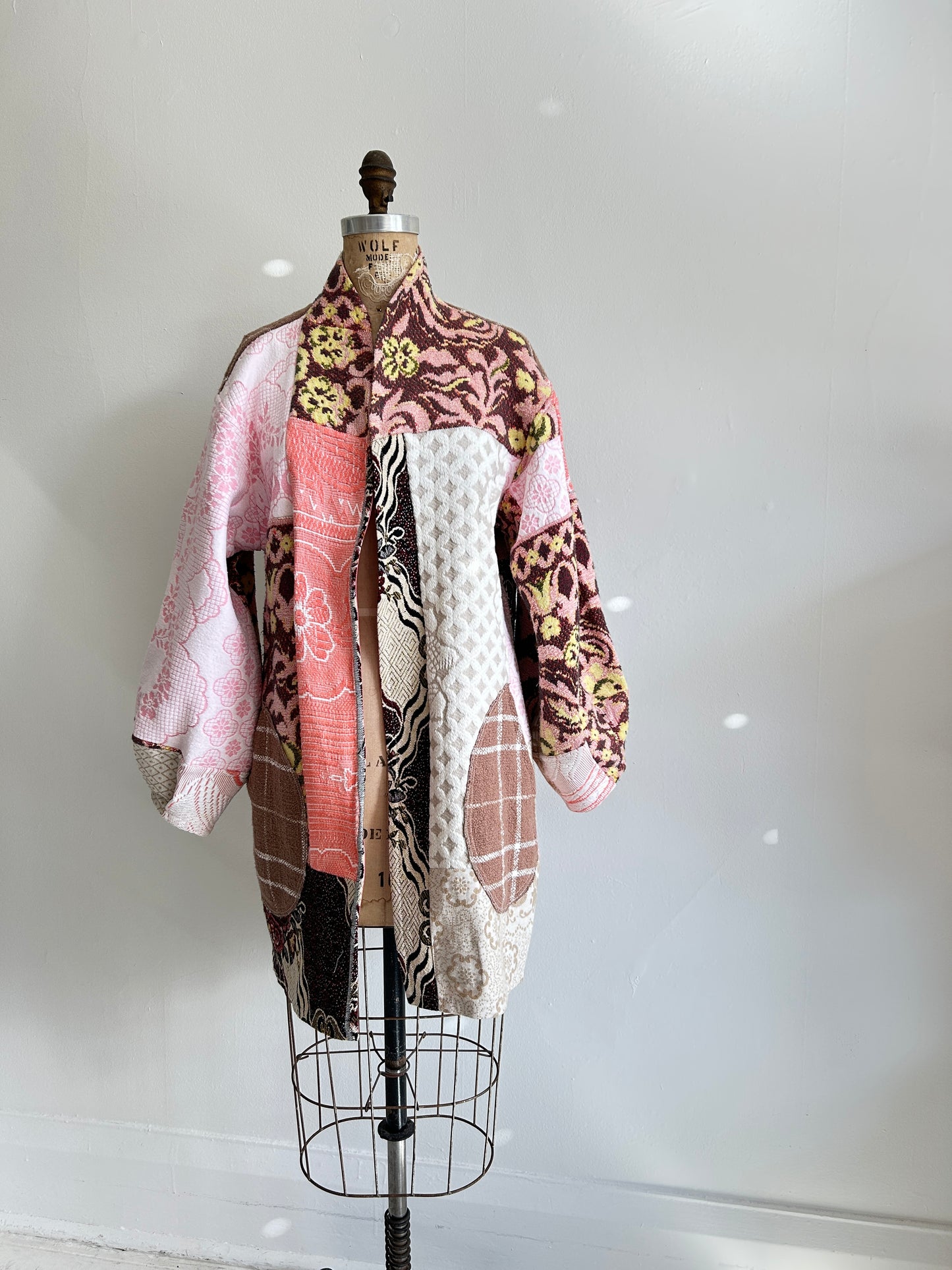 Vivianne Jacket with Upcycled Woven Throw Patchworked Size M/L #VIVT4