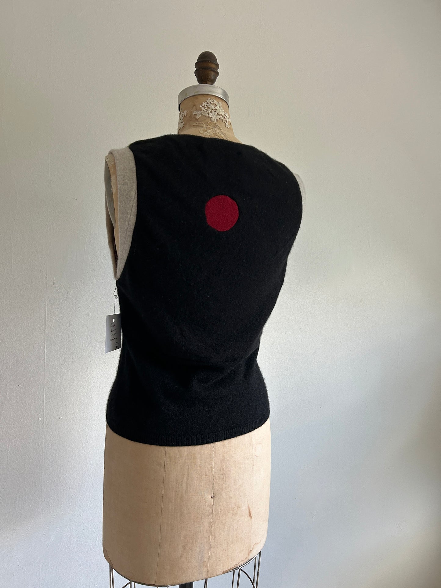 Abstract Art Patched Upcycled Cashmere Vest Size XS/S #ARTV13