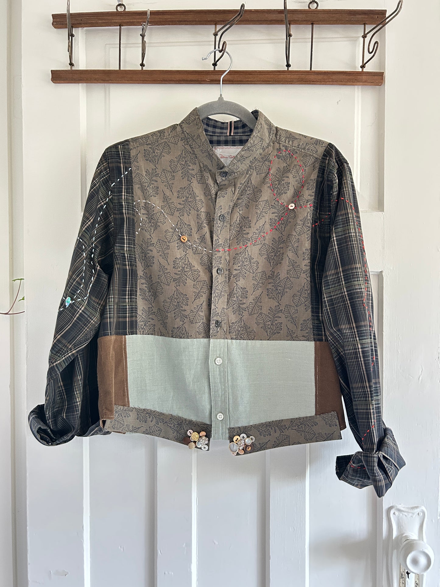 Reworked “Tuxedo Workwear” Buttondown Shirt with Handstitching M/L #TBML2