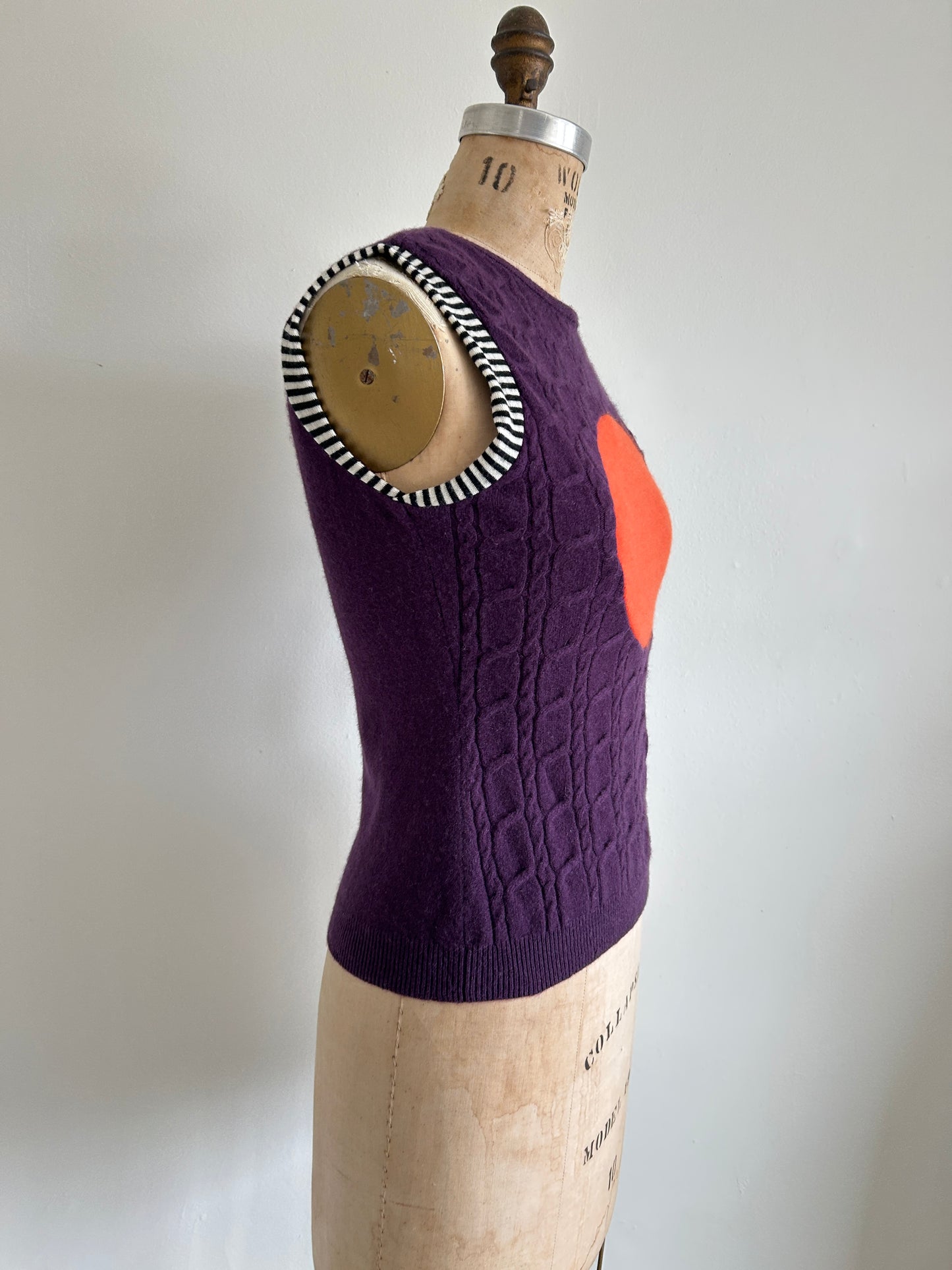 Abstract Art Patched Upcycled Cashmere Vest Size XS/S #ARTV13