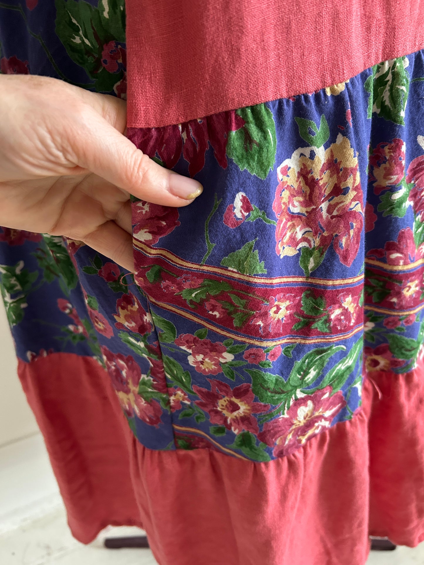 Carrie Dress - One of a Kind Vintage Cotton & Linen Textiles Size 2X/3X #CAR14