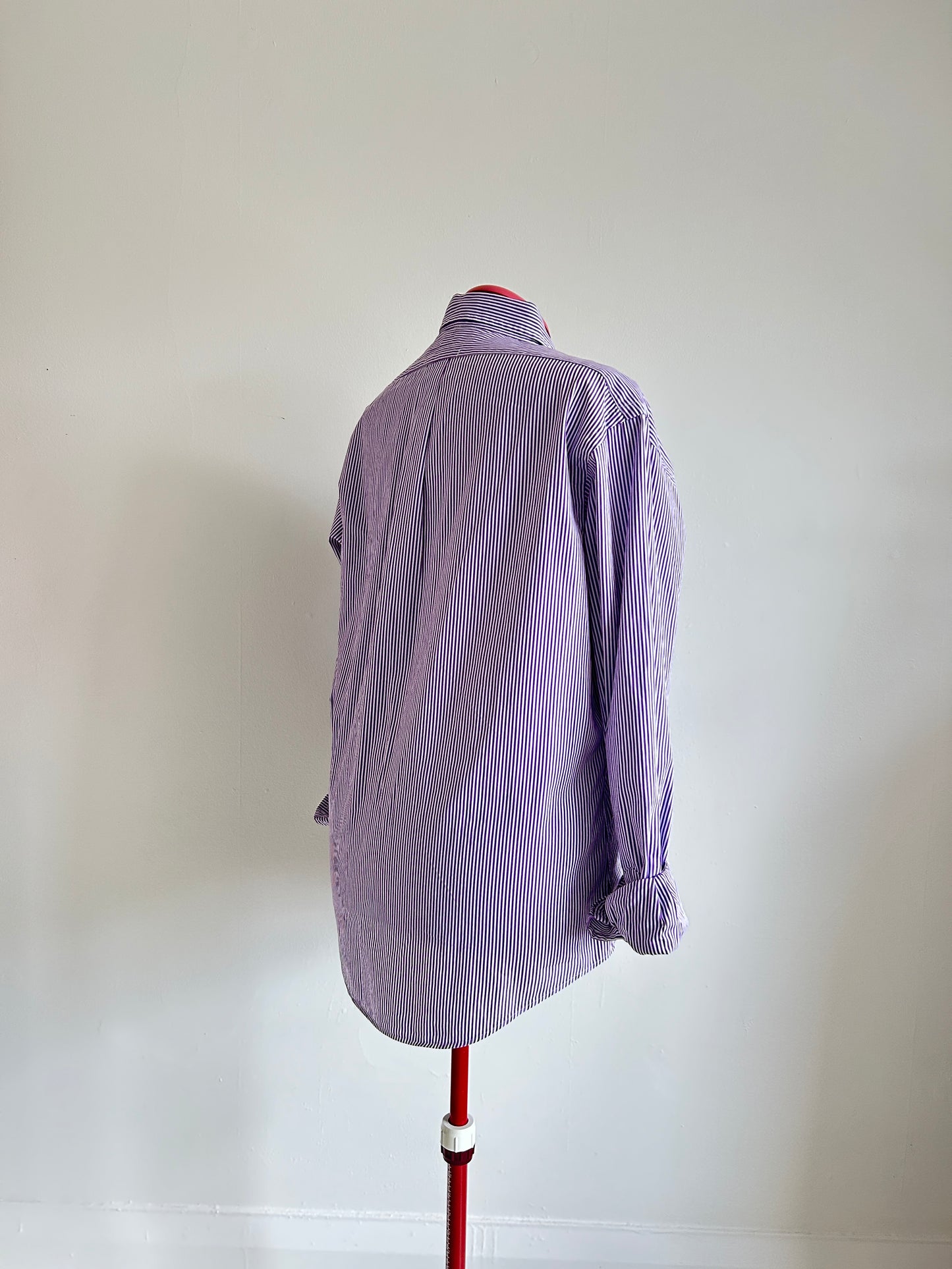 Upcycled Modern Workwear Ralph Lauren Pinstripe Shirt - Circle Series Size 2X/3X #PIN3
