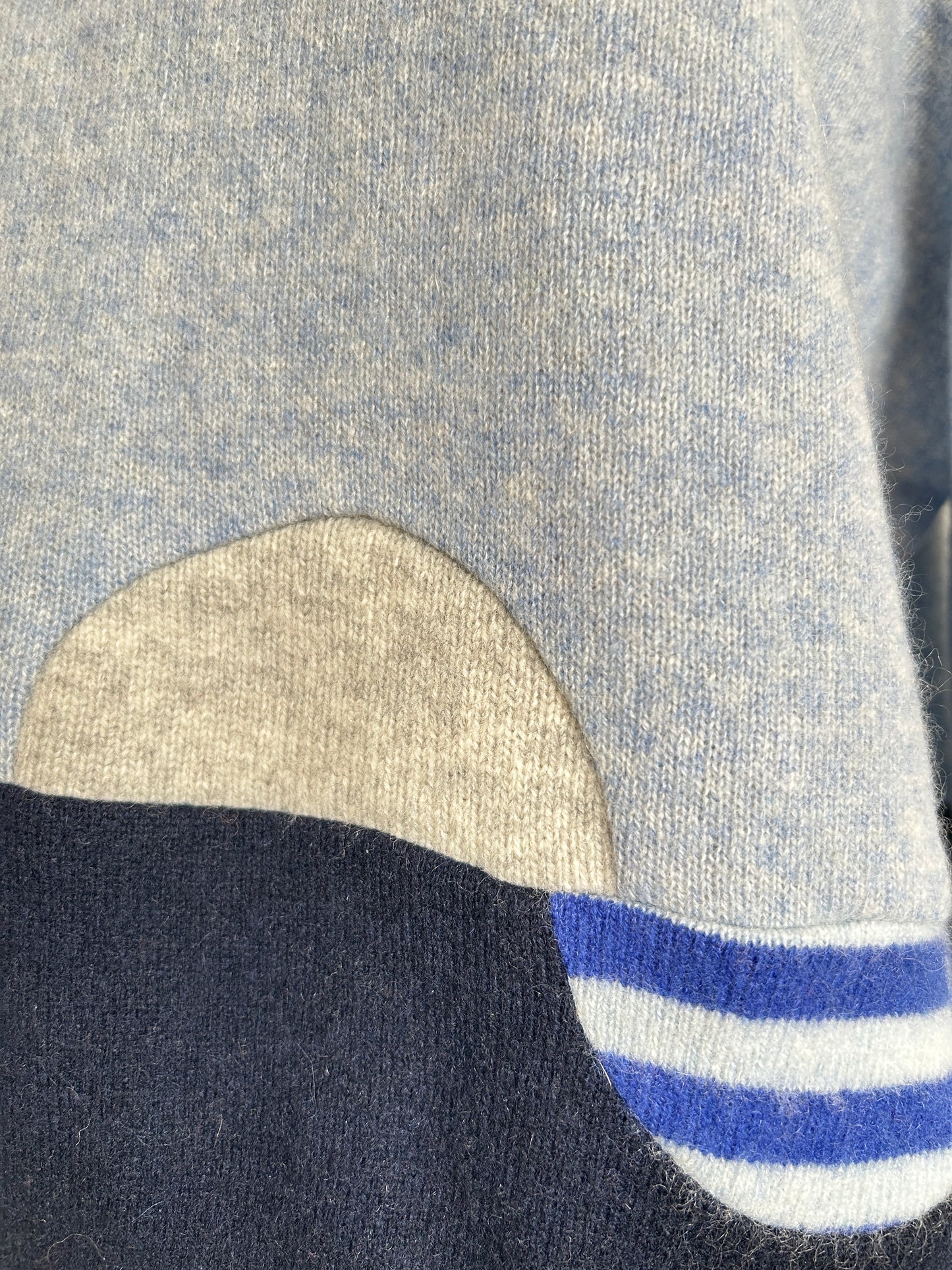 Abstract Art Patched Upcycled Cashmere Sweater L/XL #ART21