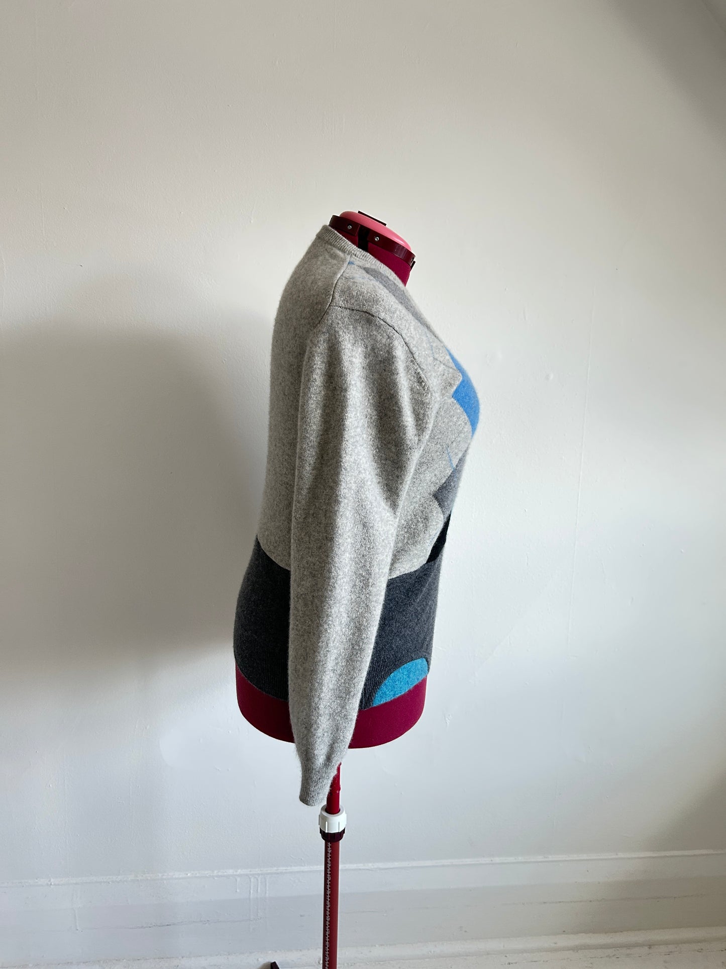 Abstract Art Patched Upcycled Cashmere Sweater L/XL #CASLXL25