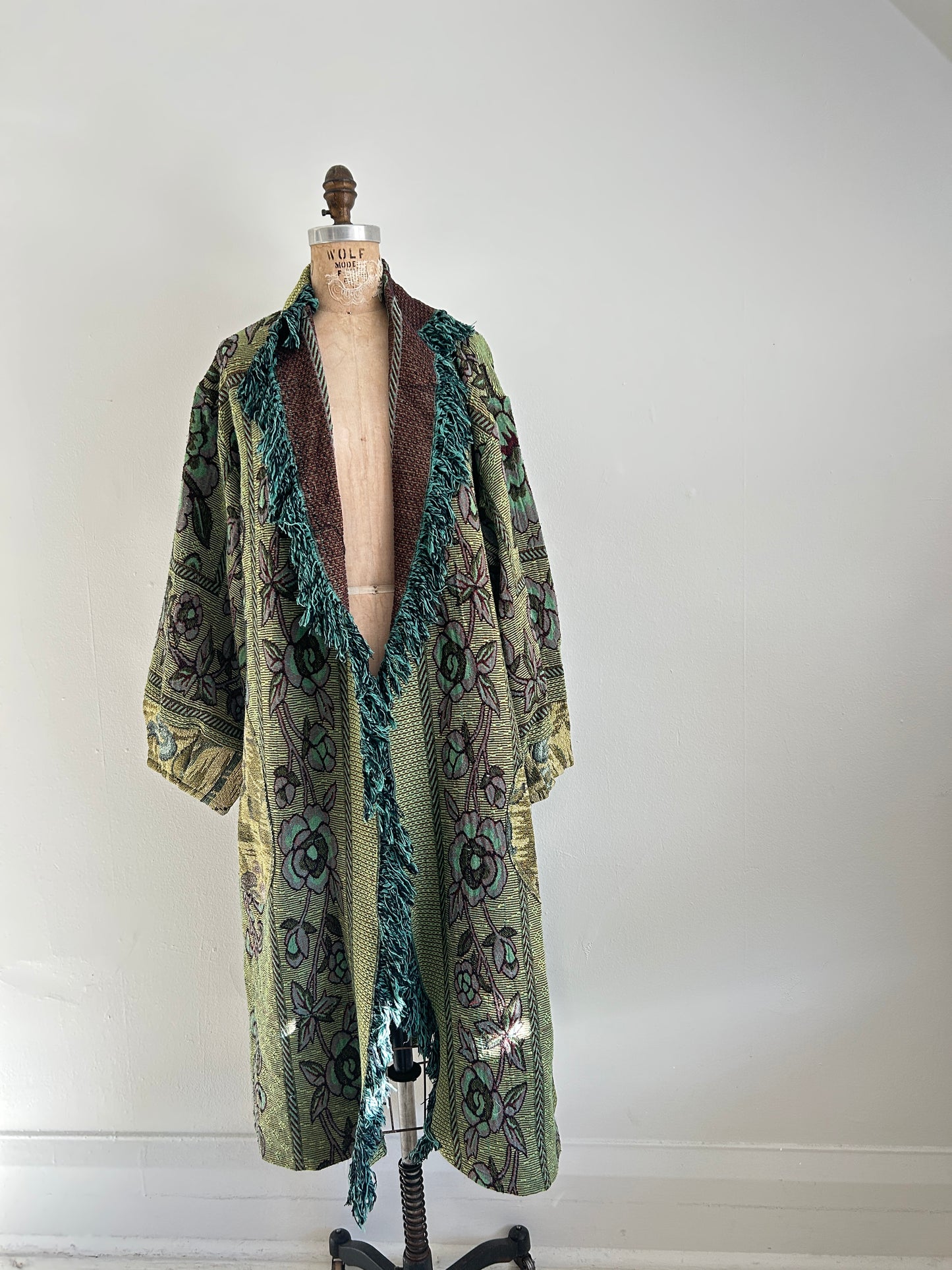 Vivianne Duster with Upcycled Throw Blanket Size XL/2X #VIVT12