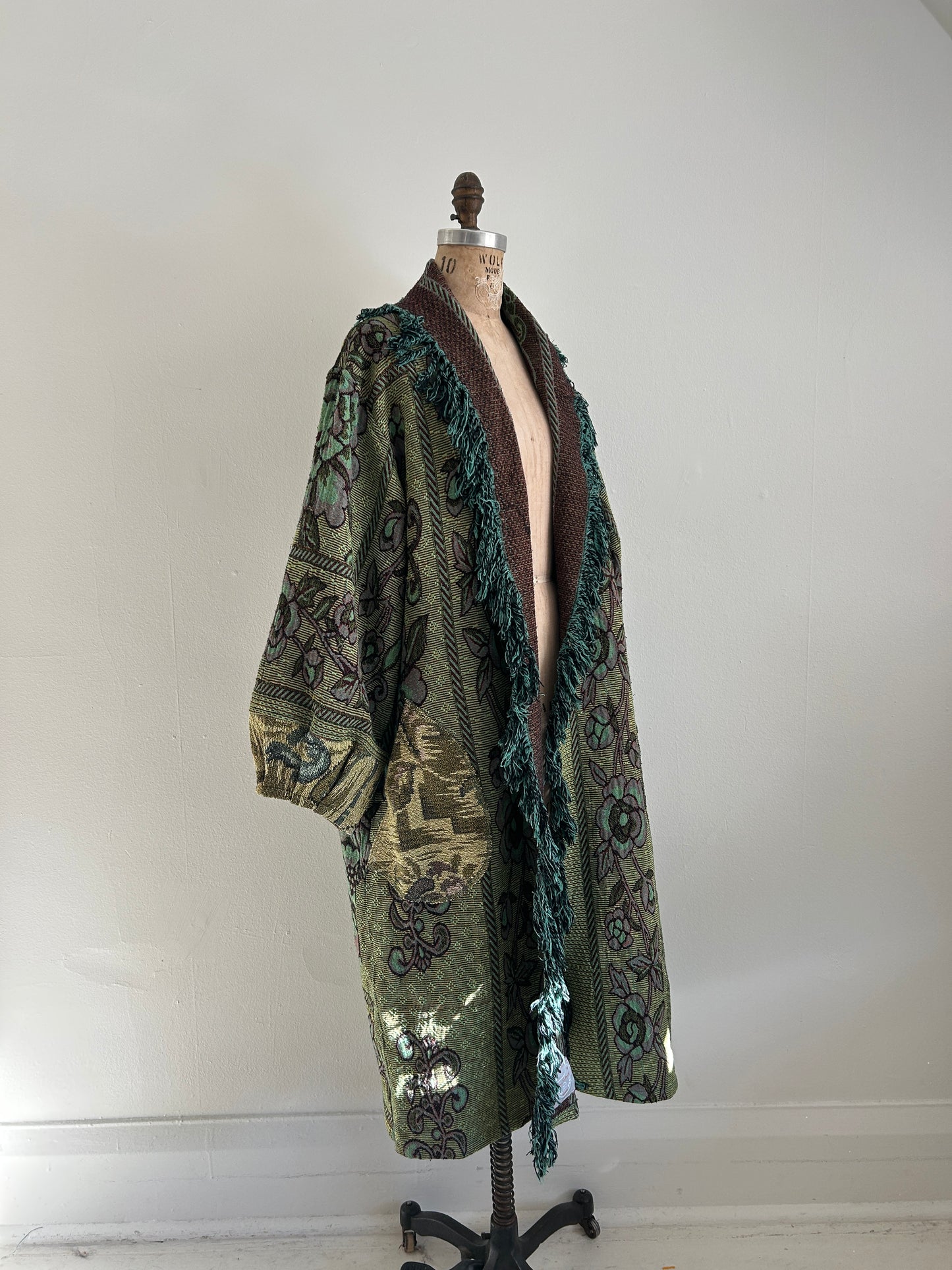 Vivianne Duster with Upcycled Throw Blanket Size XL/2X #VIVT12