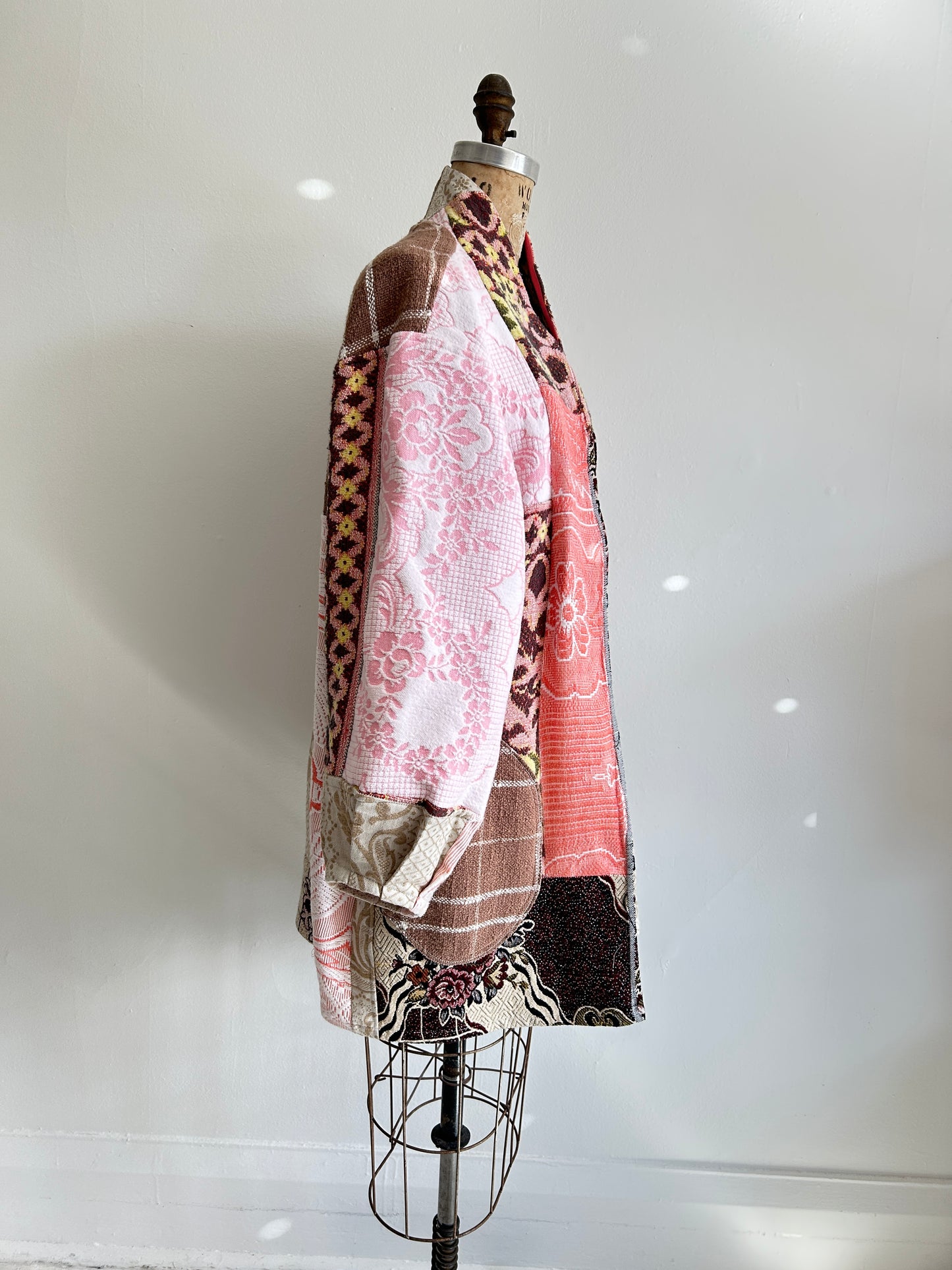 Vivianne Jacket with Upcycled Woven Throw Patchworked Size M/L #VIVT4